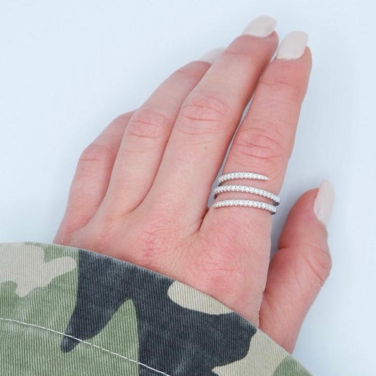 Snake ring (argento bianco)
