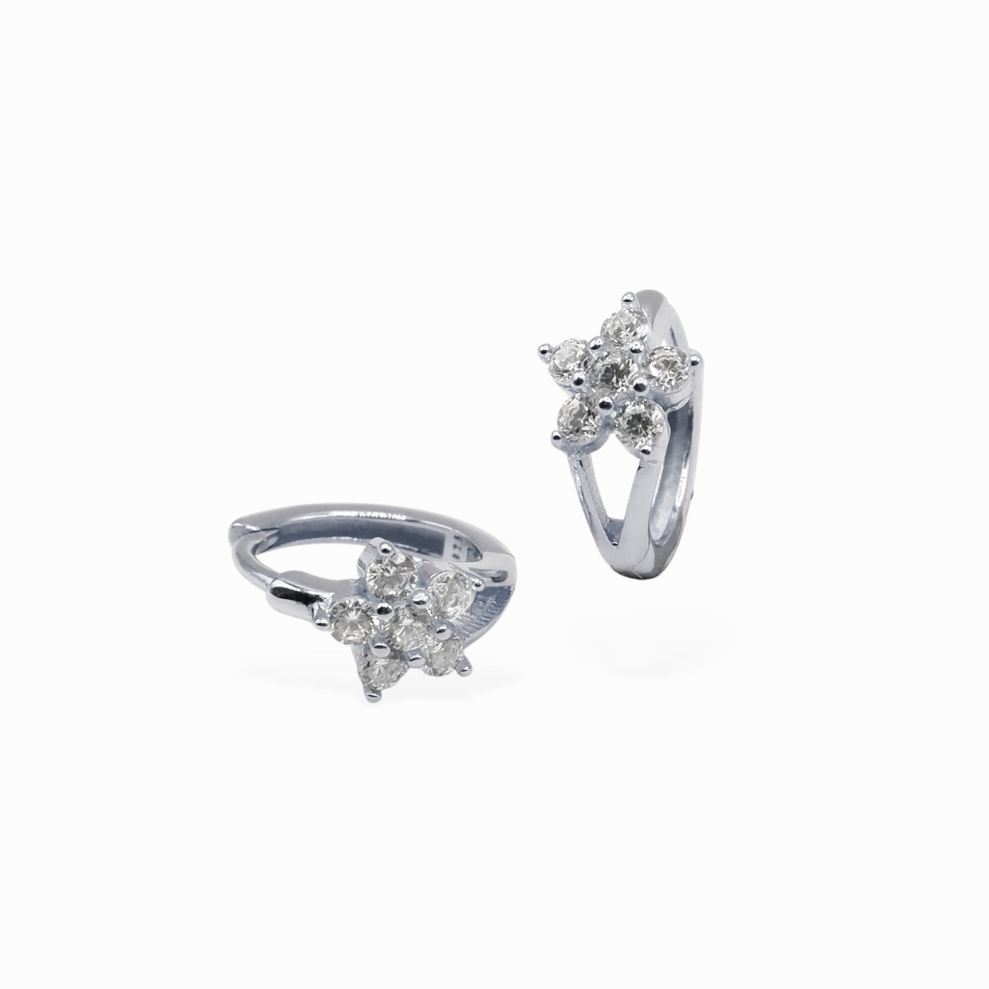 Hoop fiore (argento bianco)