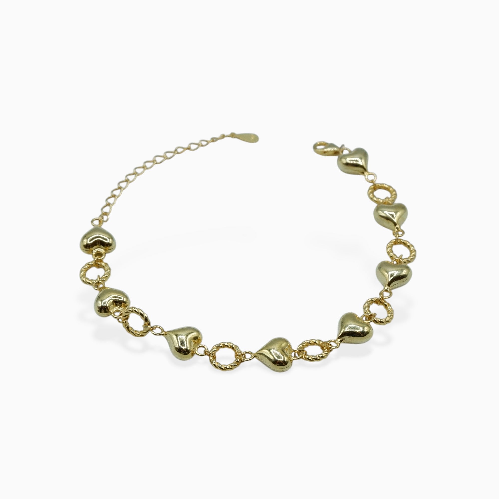 Heart bracelet bold (argento giallo)