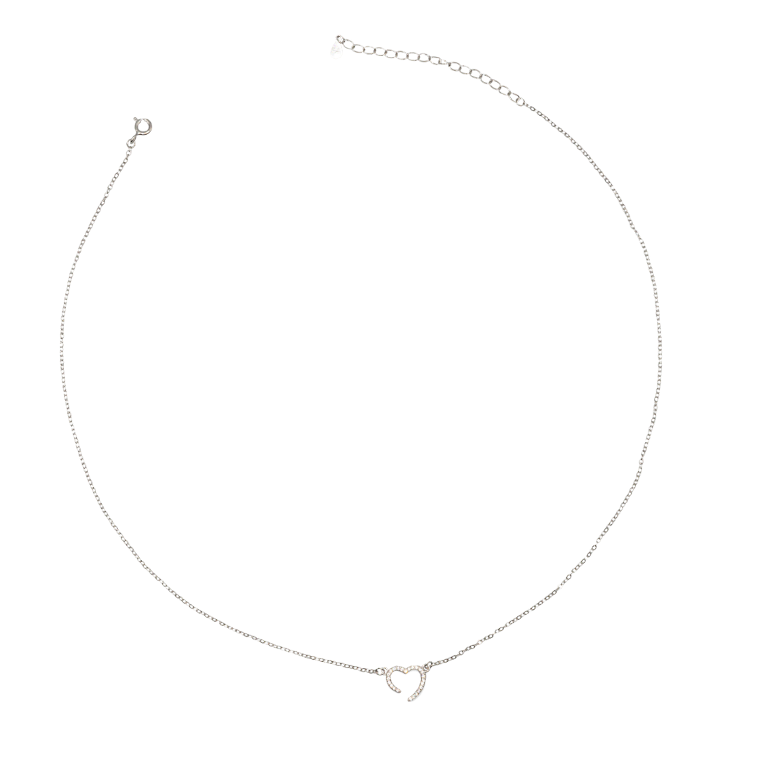 Collana Single Heart (argento bianco)