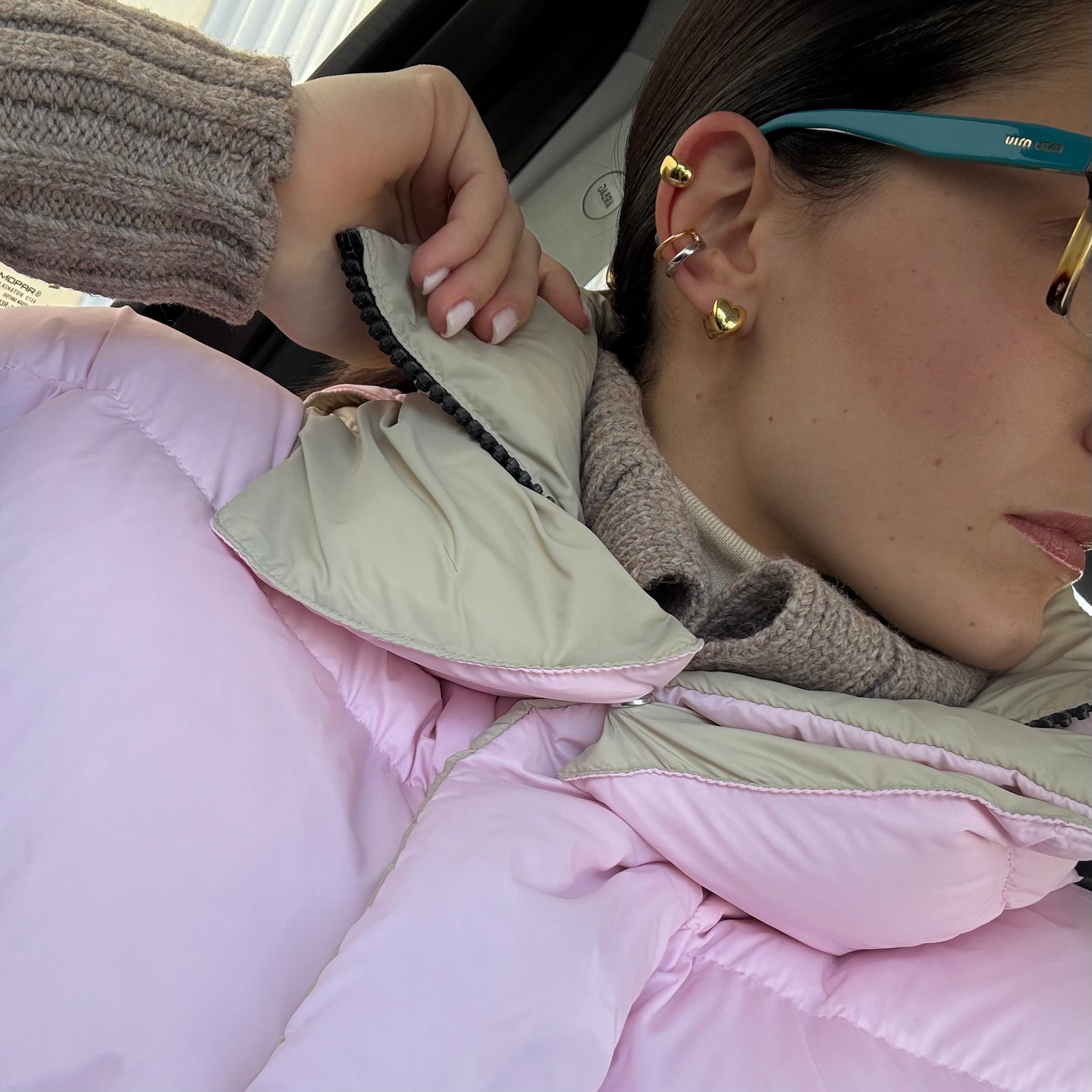 Heart earrings bold (argento giallo)