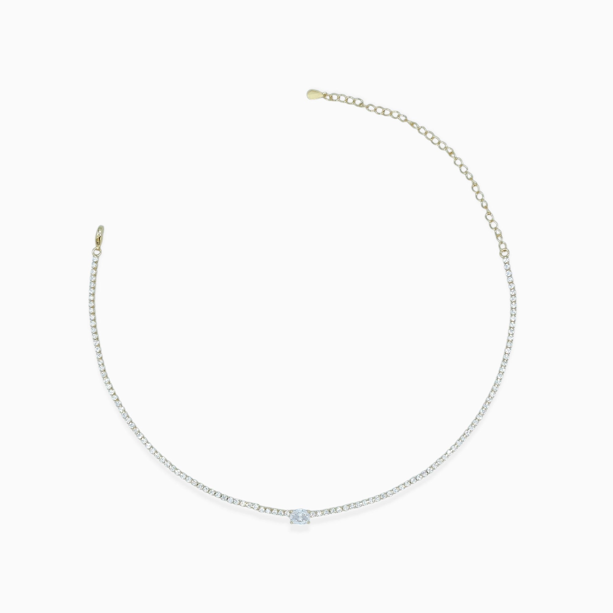 Collana tennis ovale (argento giallo)