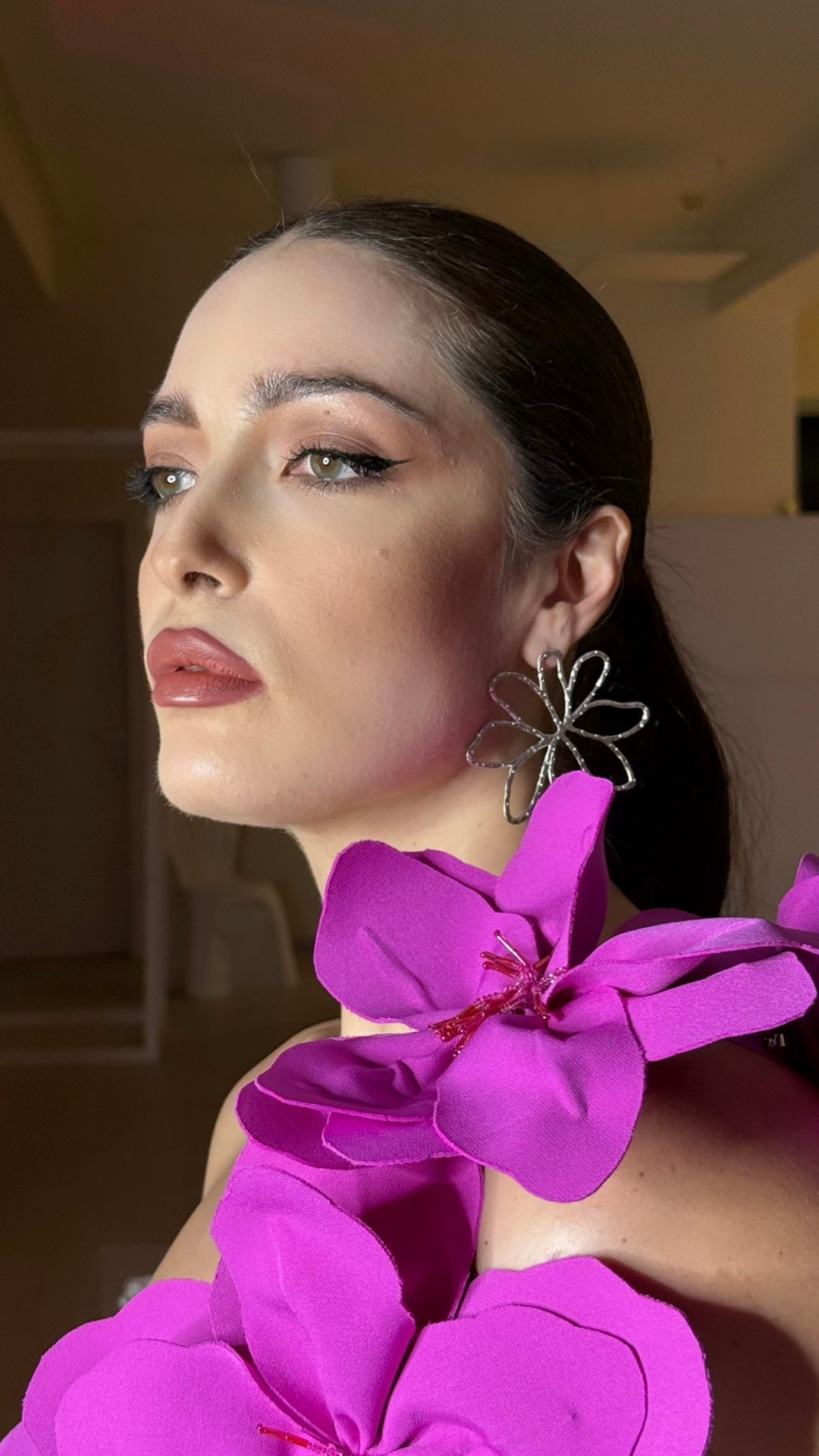 Flower earrings (argento bianco)