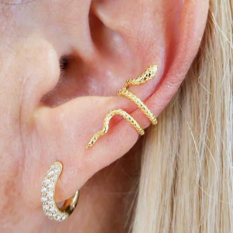 Snake earcuff (argento giallo)