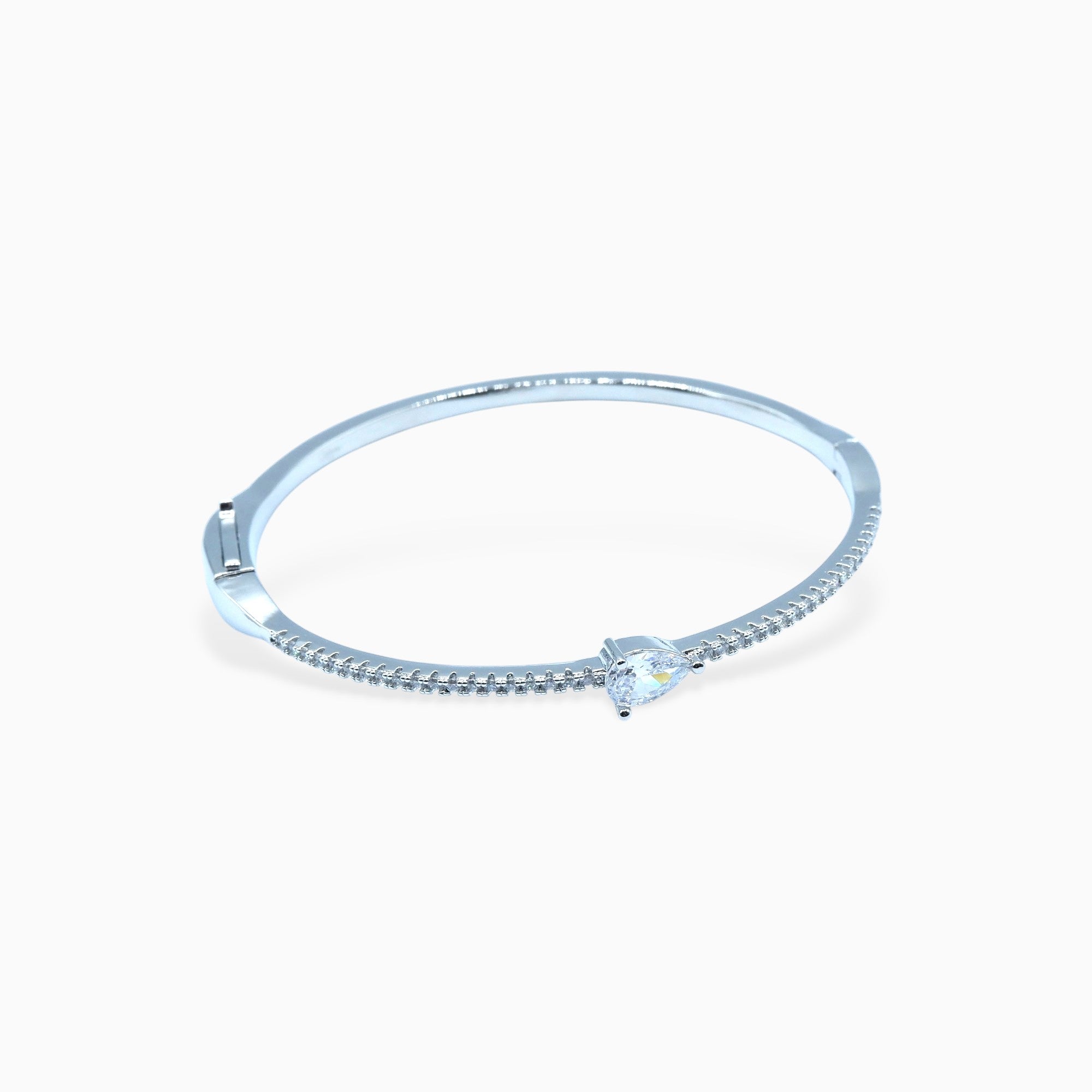 Bracciale rigido goccia (argento bianco)