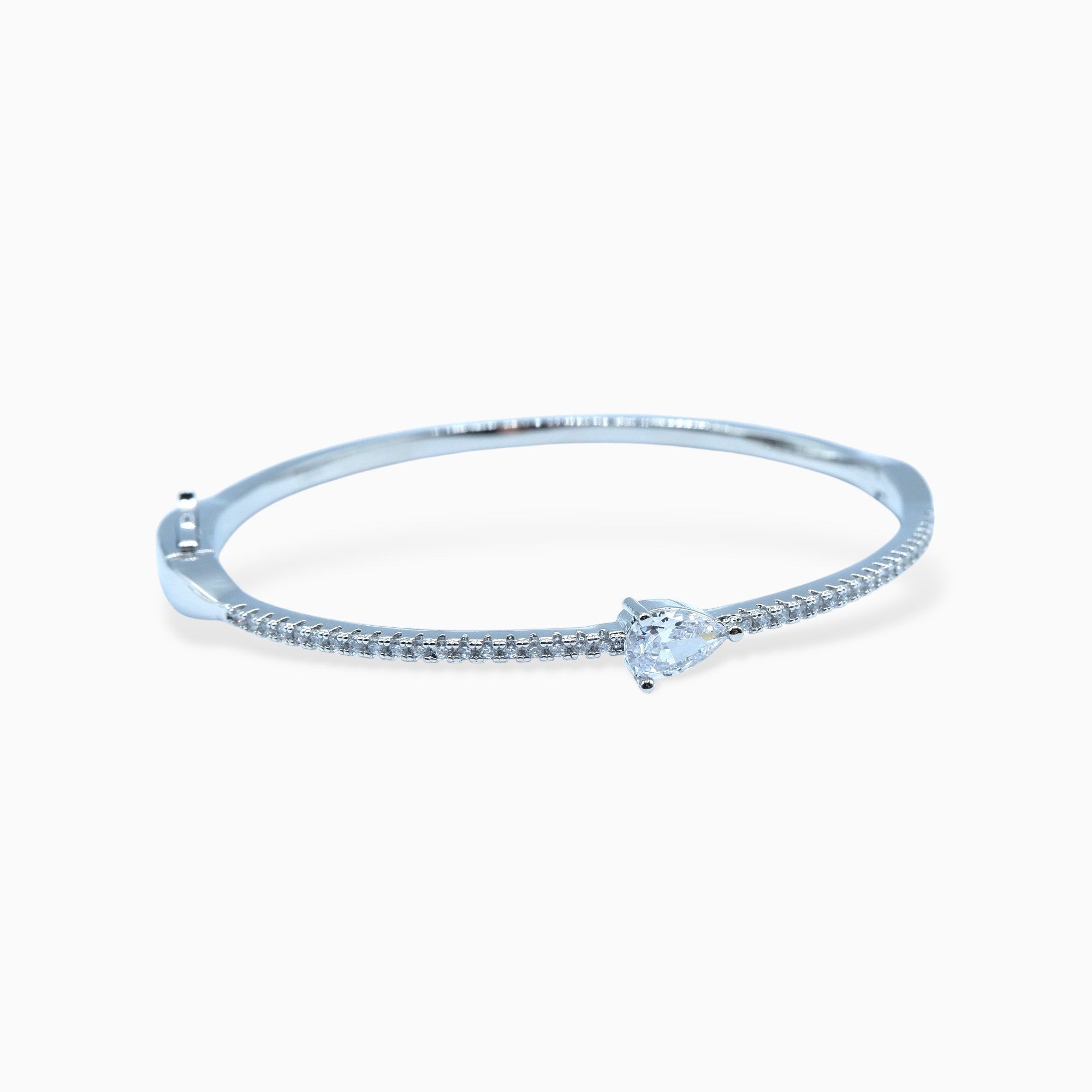 Bracciale rigido goccia (argento bianco)