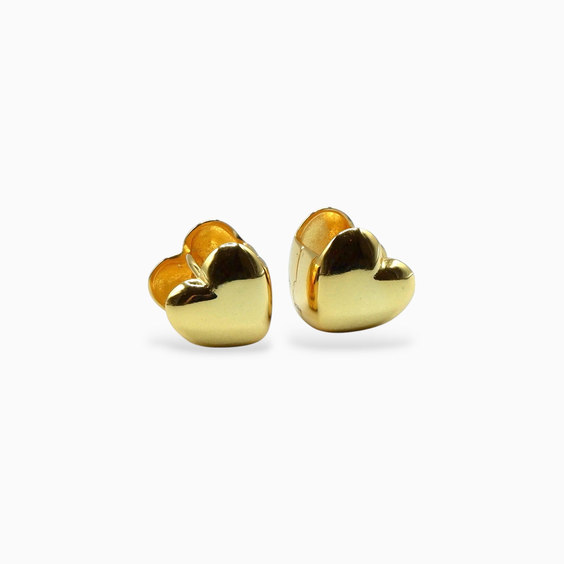 Heart earrings bold (argento giallo)