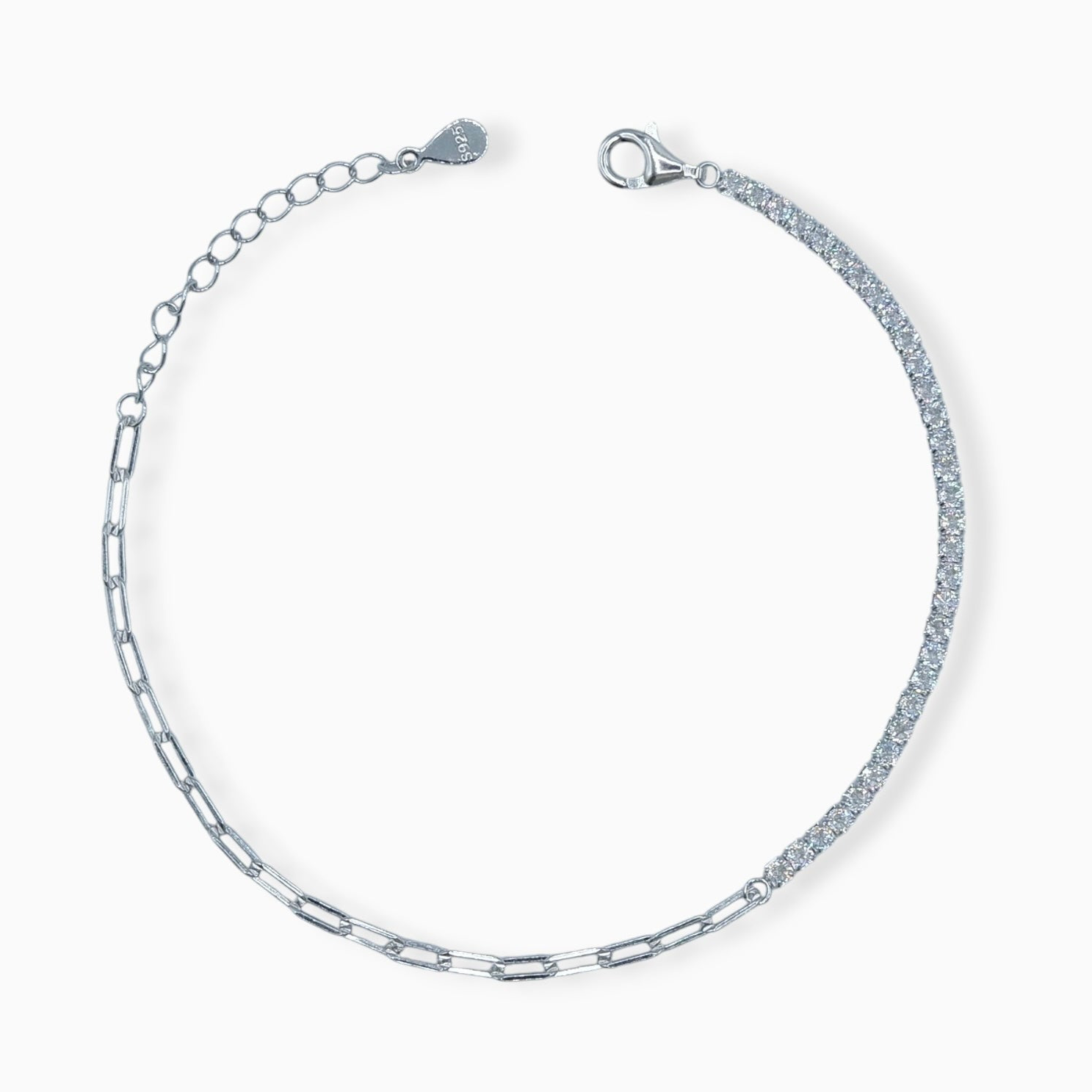 Chain tennis (argento bianco)