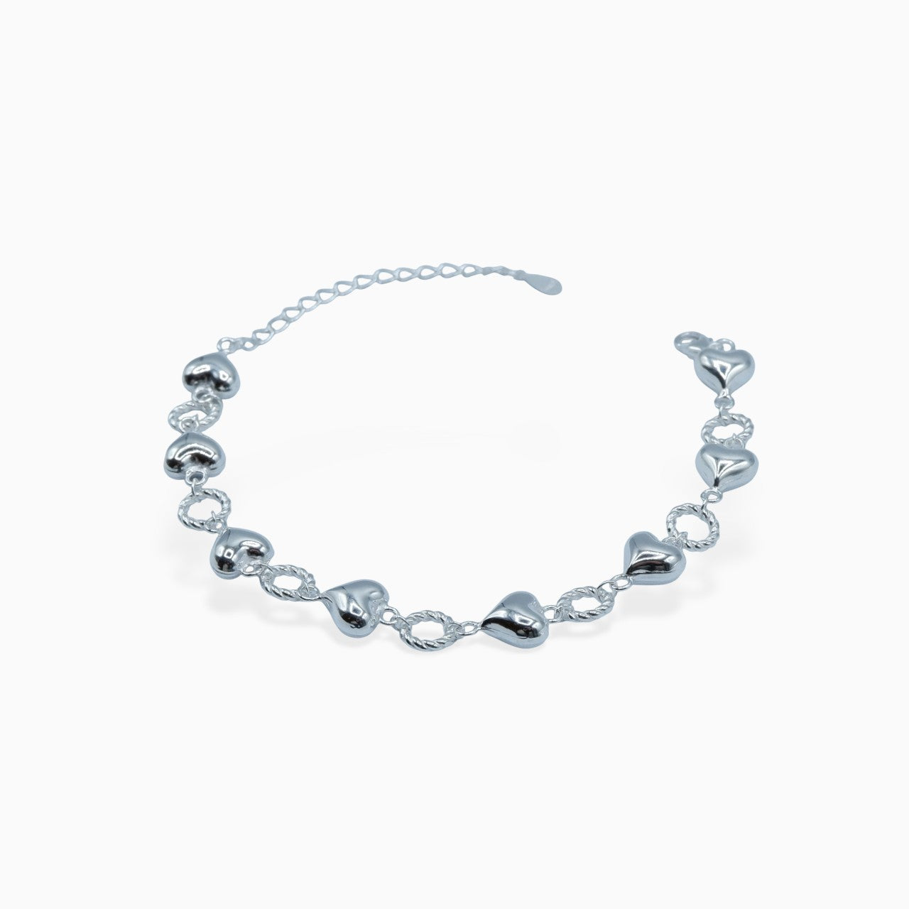 Heart bracelet bold (argento bianco)