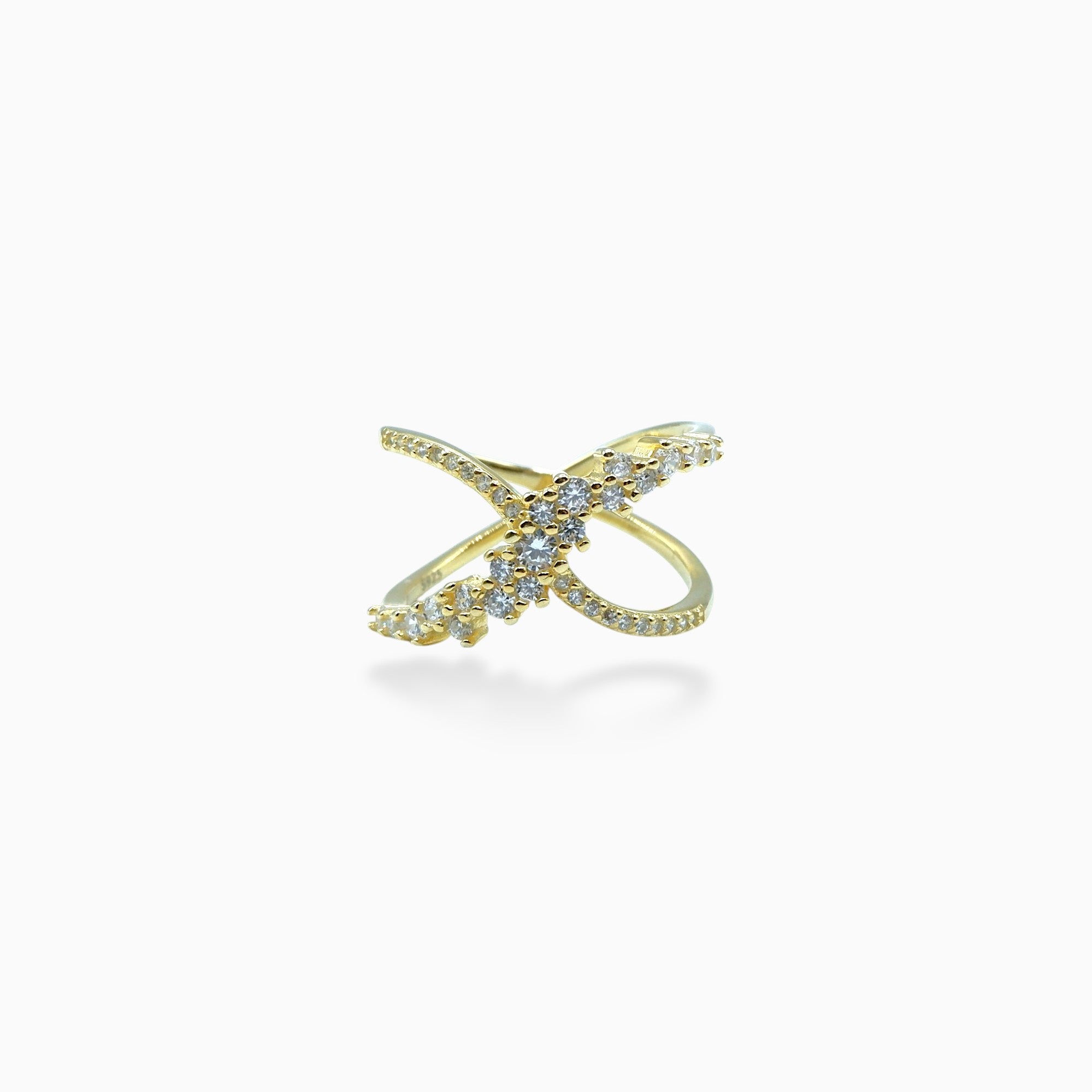 Anello incrocio (argento giallo)
