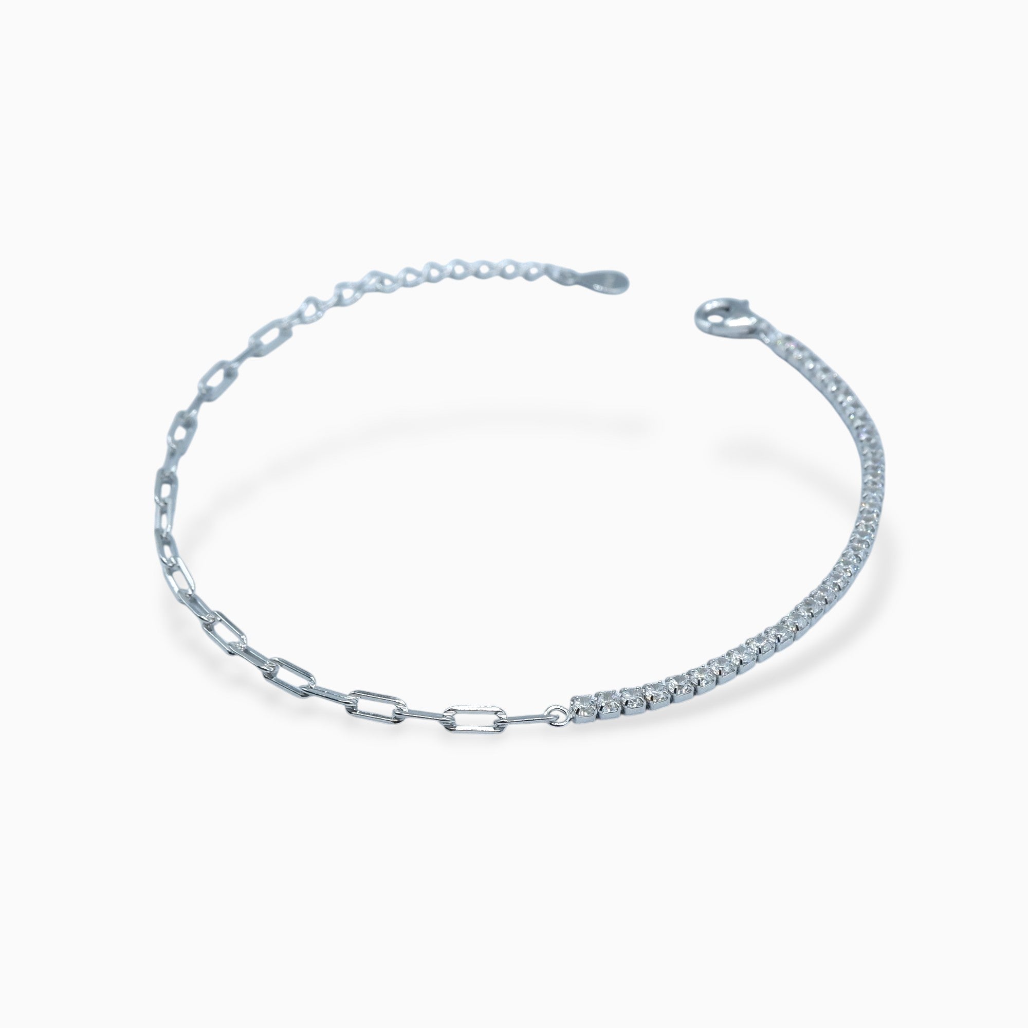 Chain tennis (argento bianco)