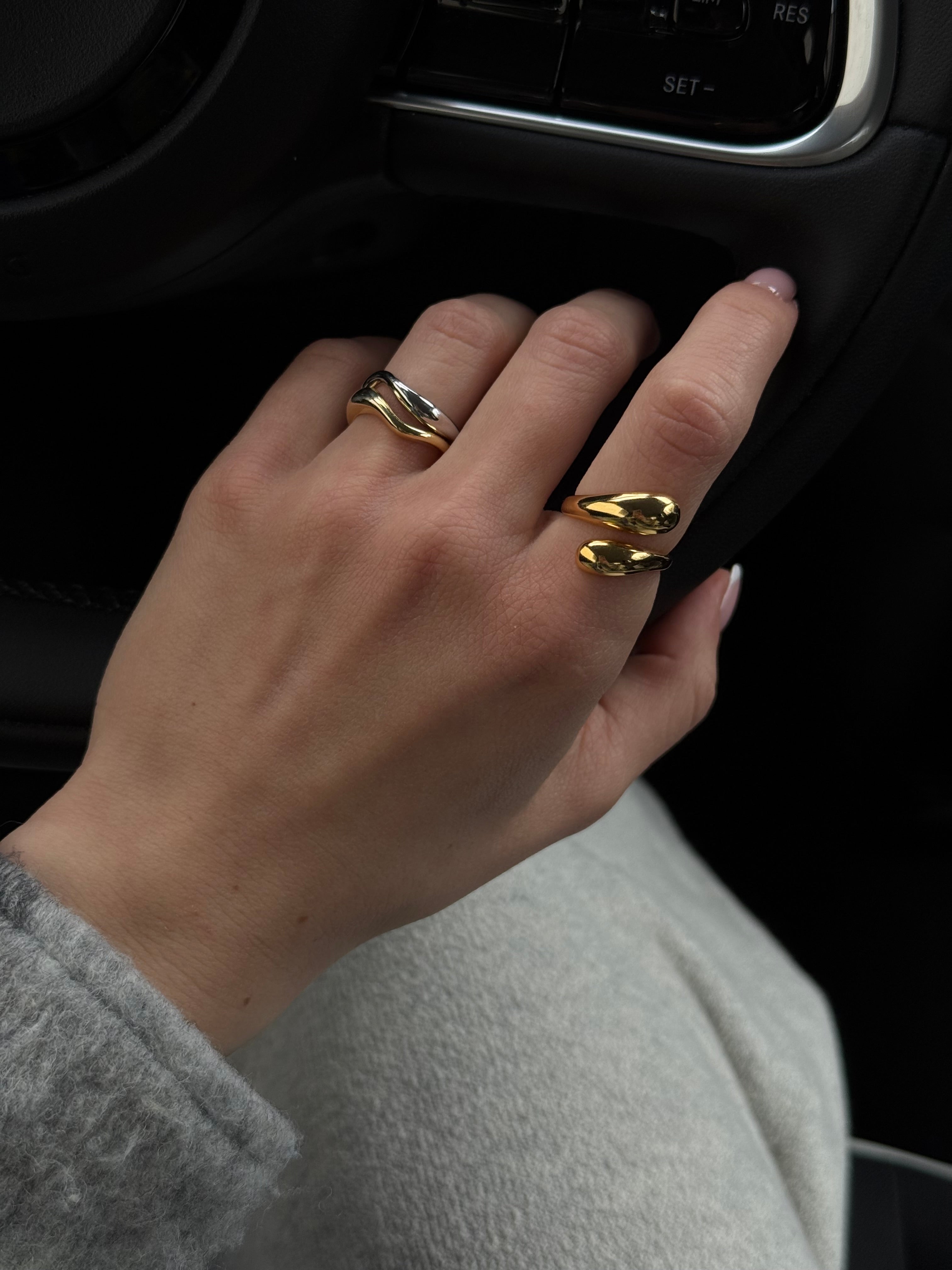 Anello bold (argento giallo)