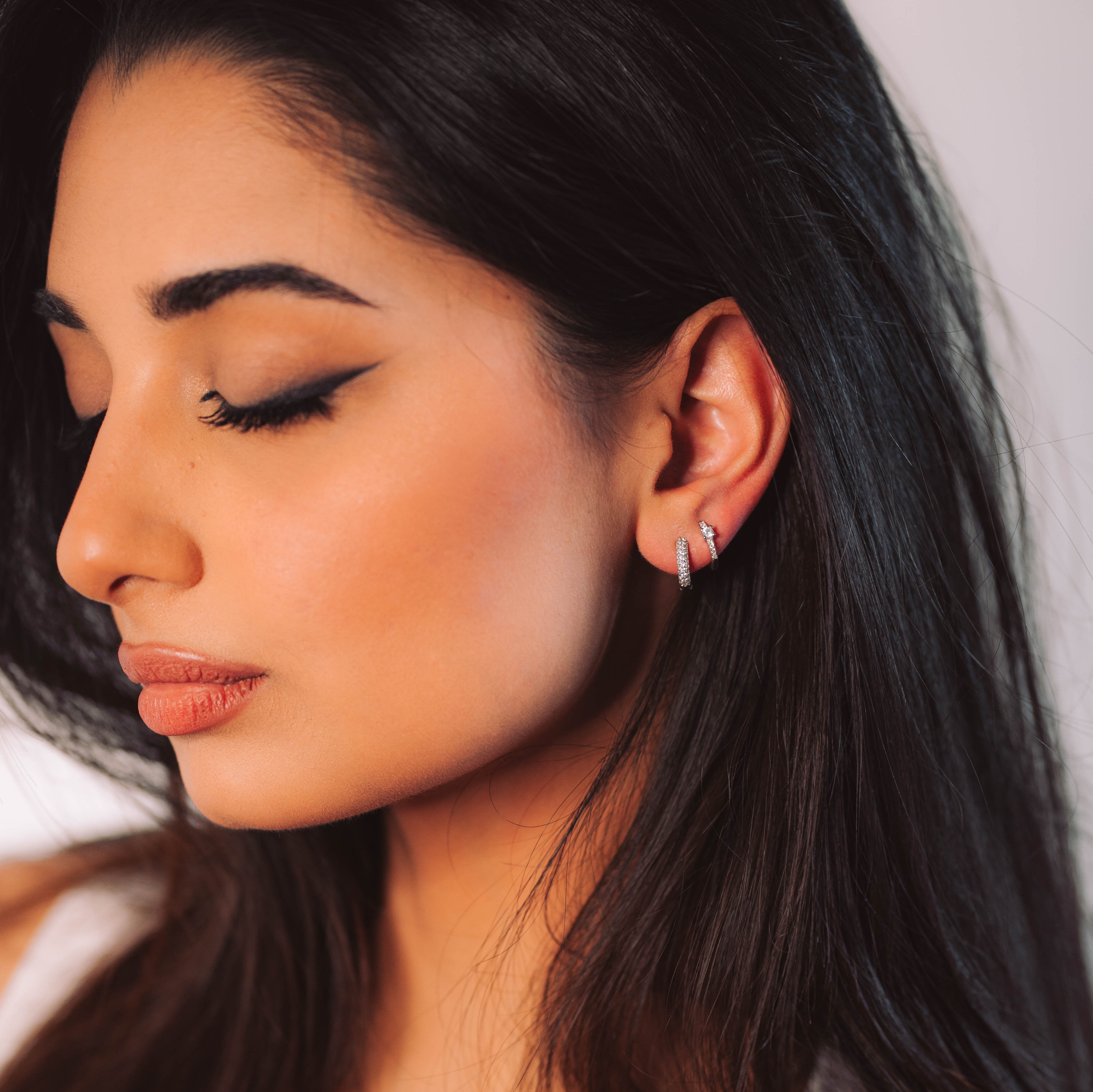 Hoop zircone (argento bianco)