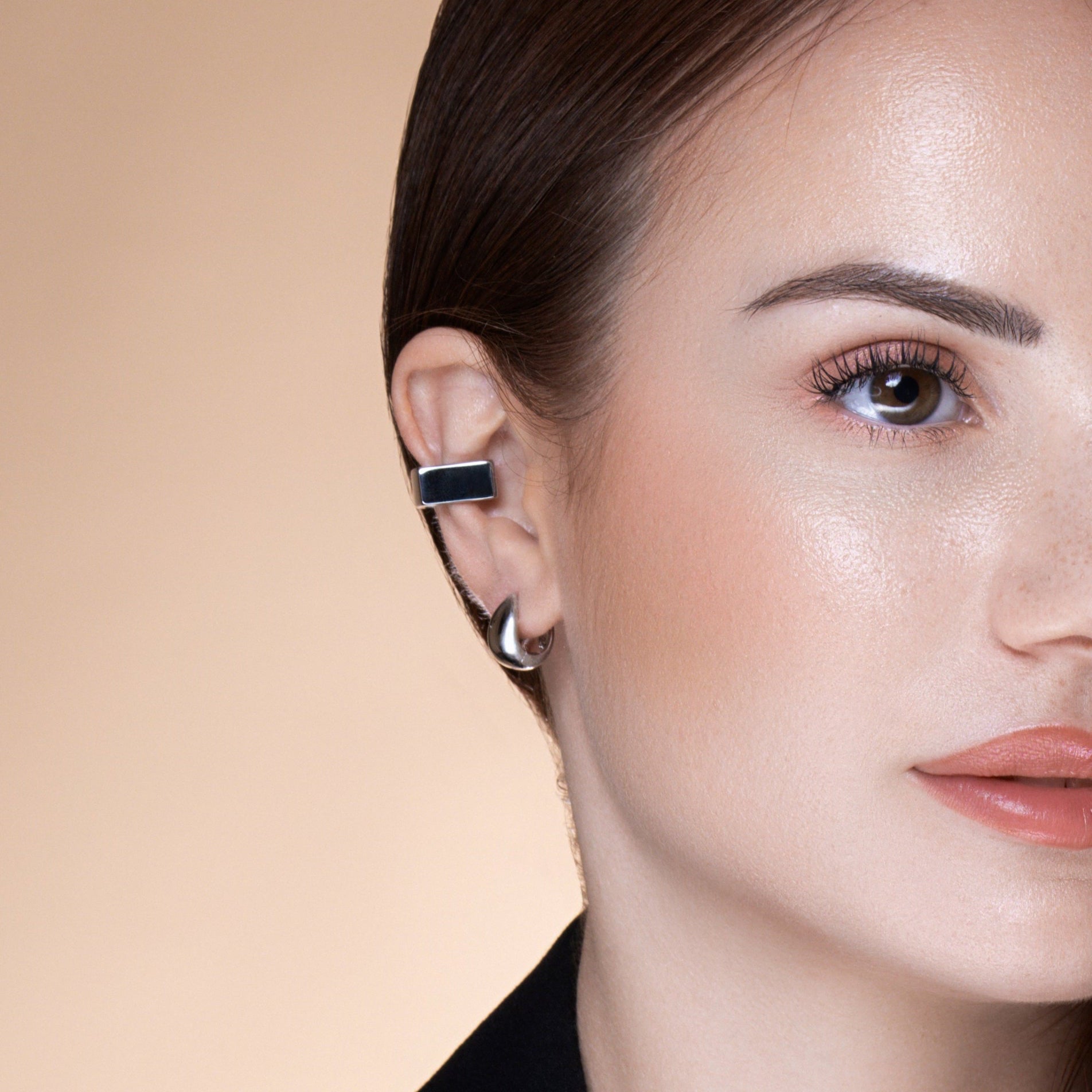 Earcuff cube (argento bianco)
