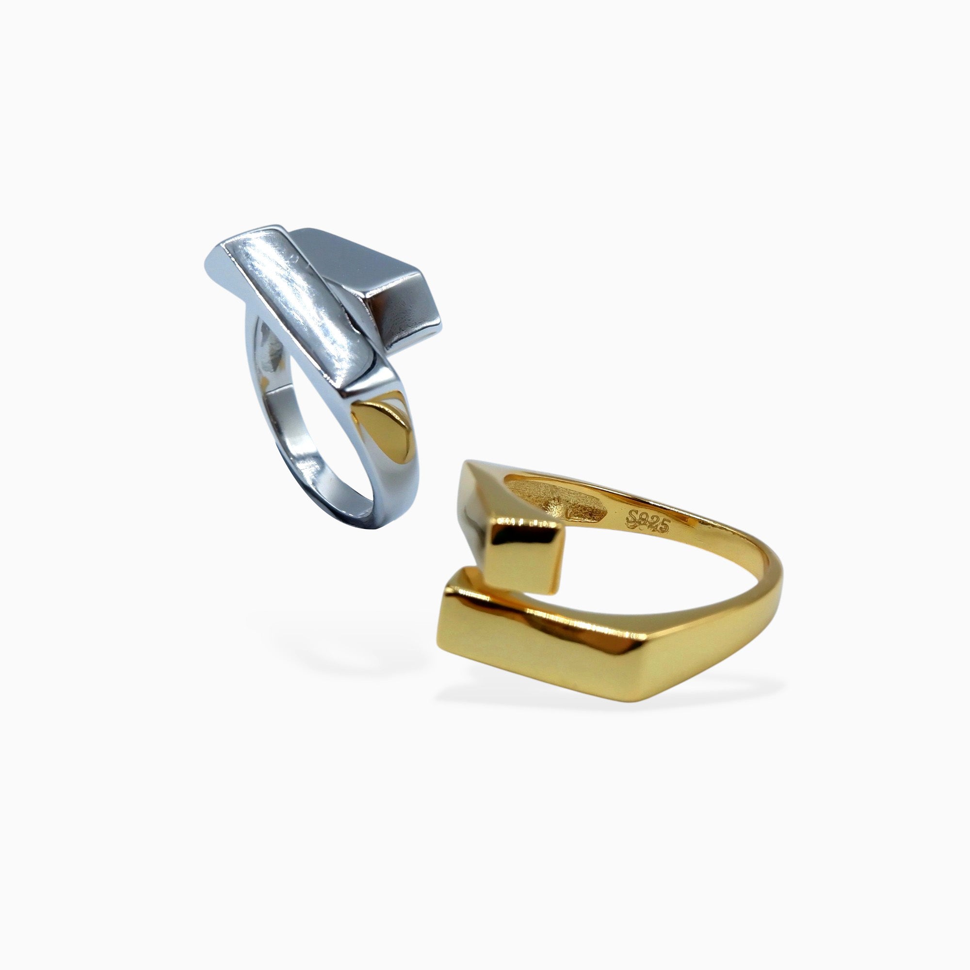 Cube ring (argento giallo)