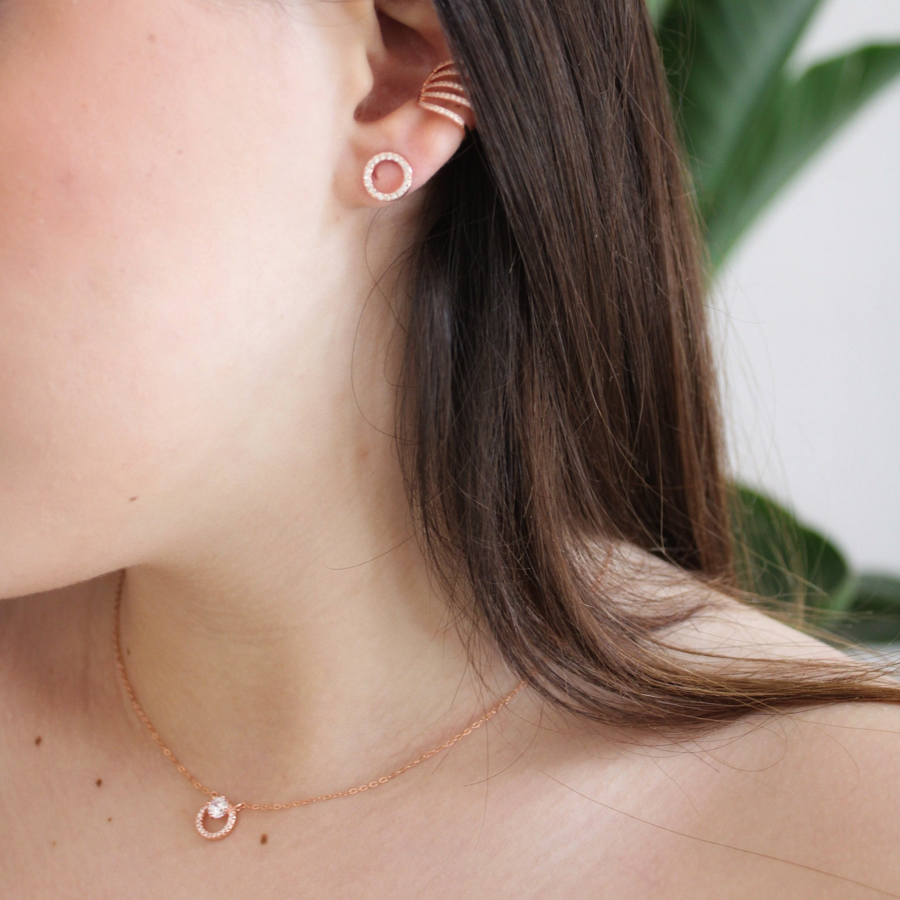 Circle necklace (argento rosè)