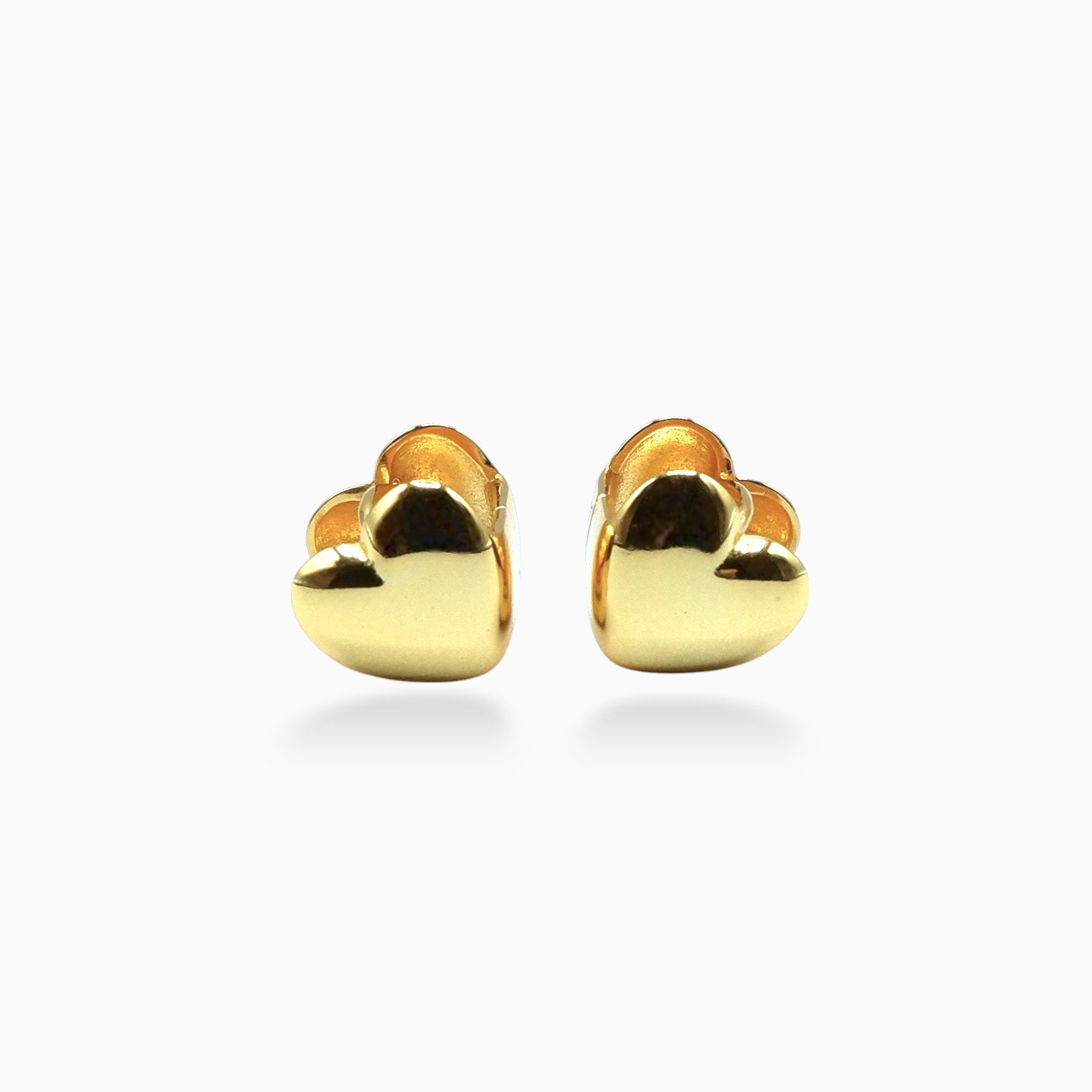 Heart earrings bold (argento giallo)