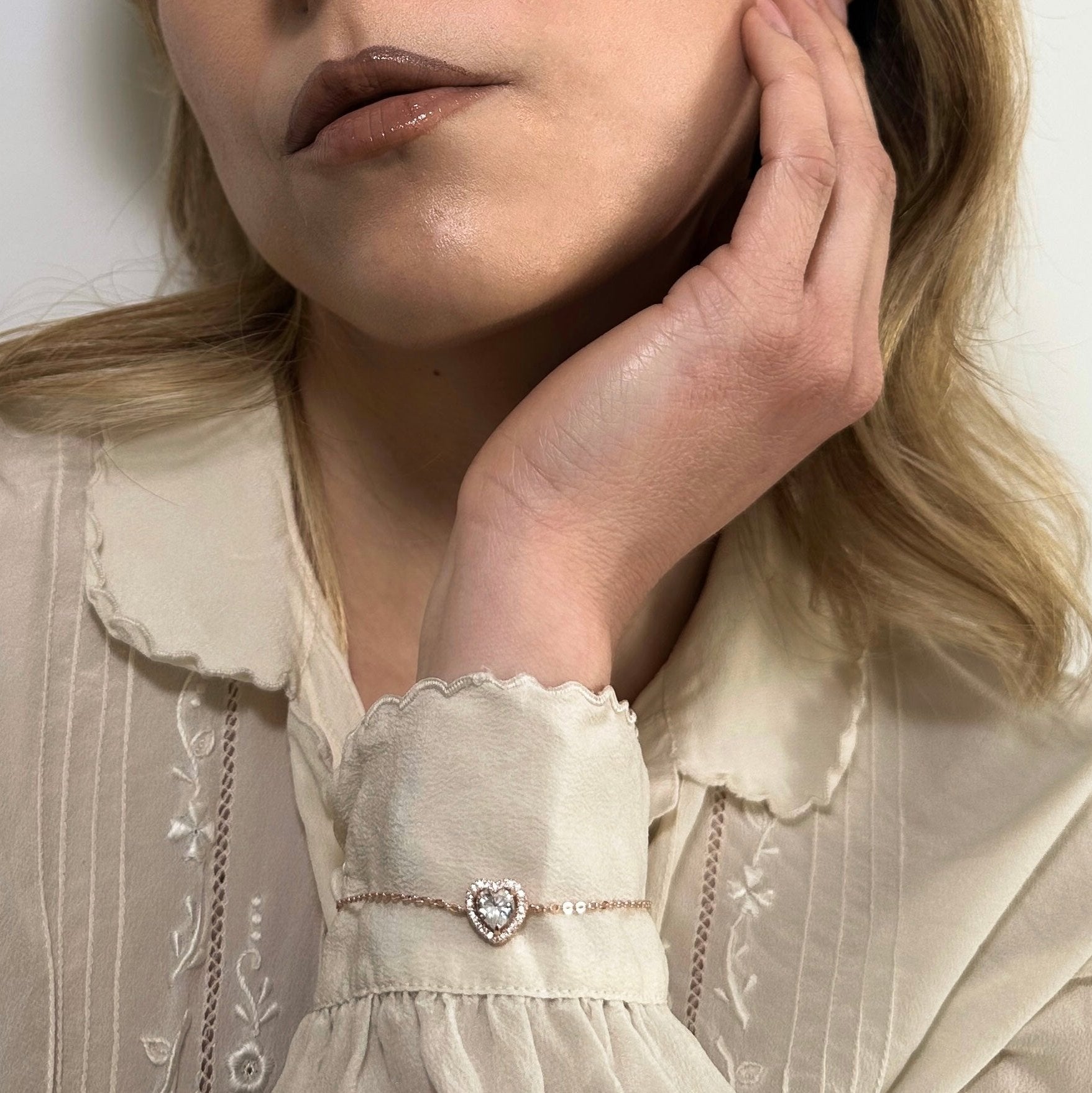Heart bracelet (Argento rosè)