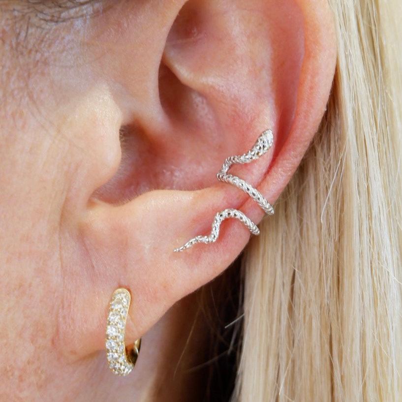 Snake earcuff (argento bianco)