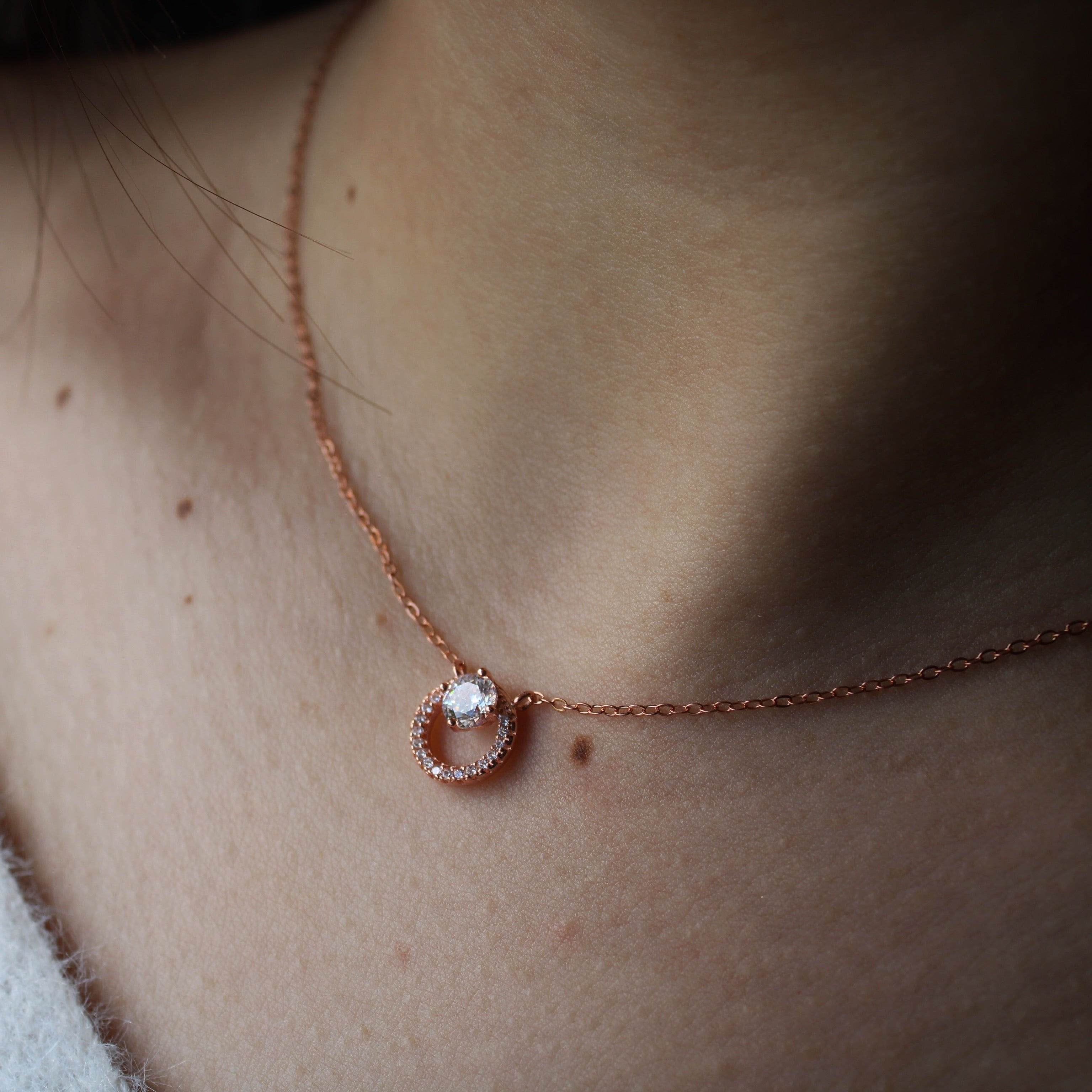 Circle necklace (argento rosè)