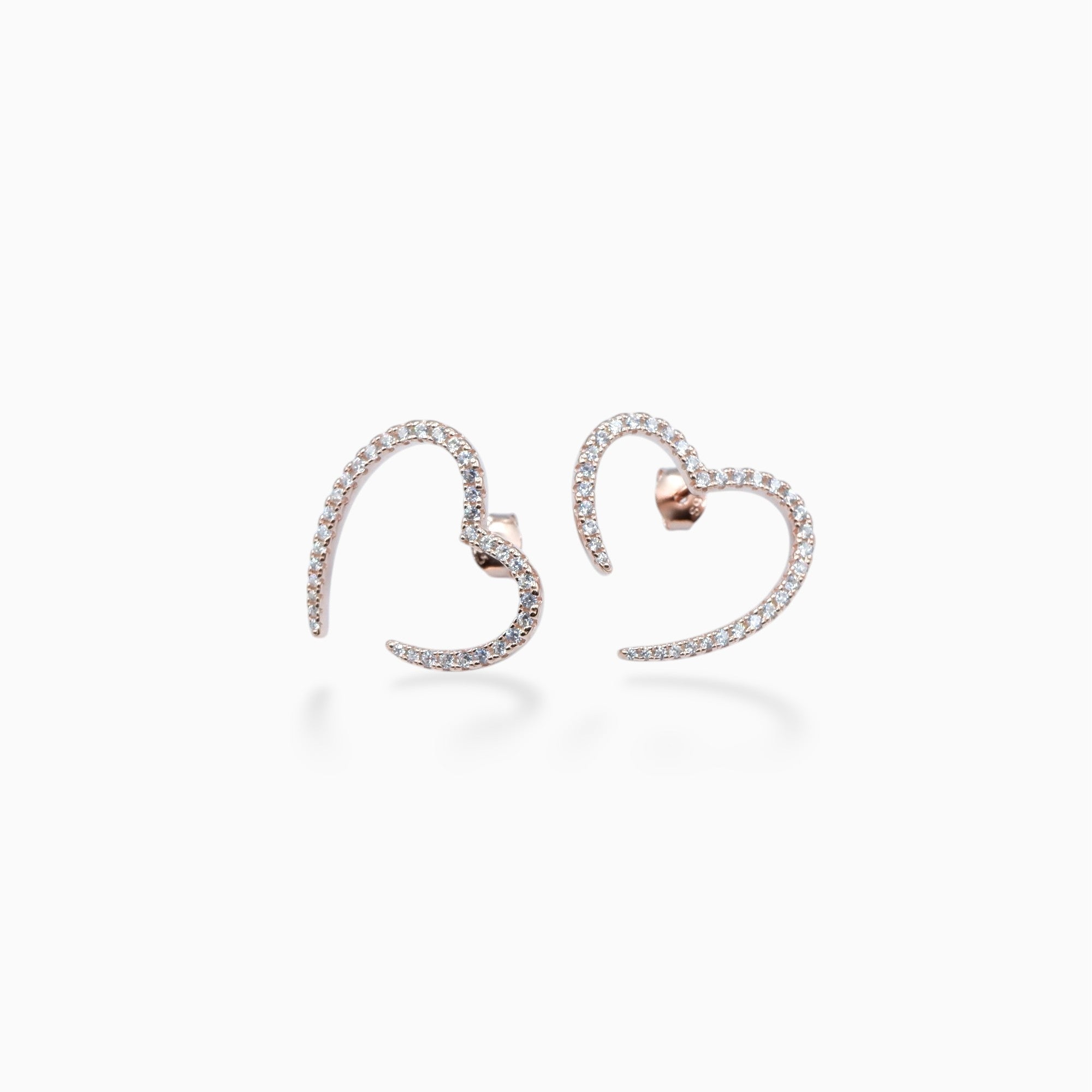 Heart earrings (argento rosè)