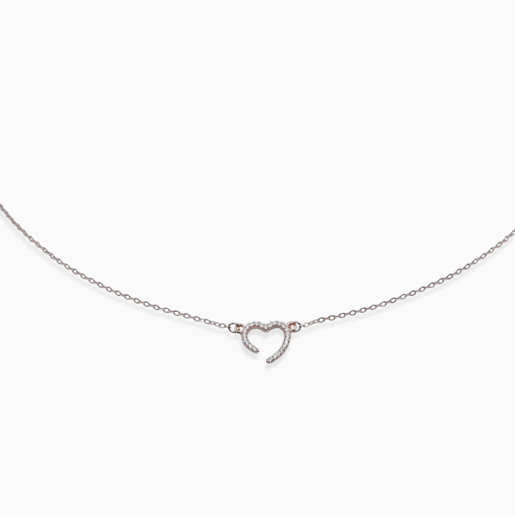 Collana Single Heart (argento rosè)
