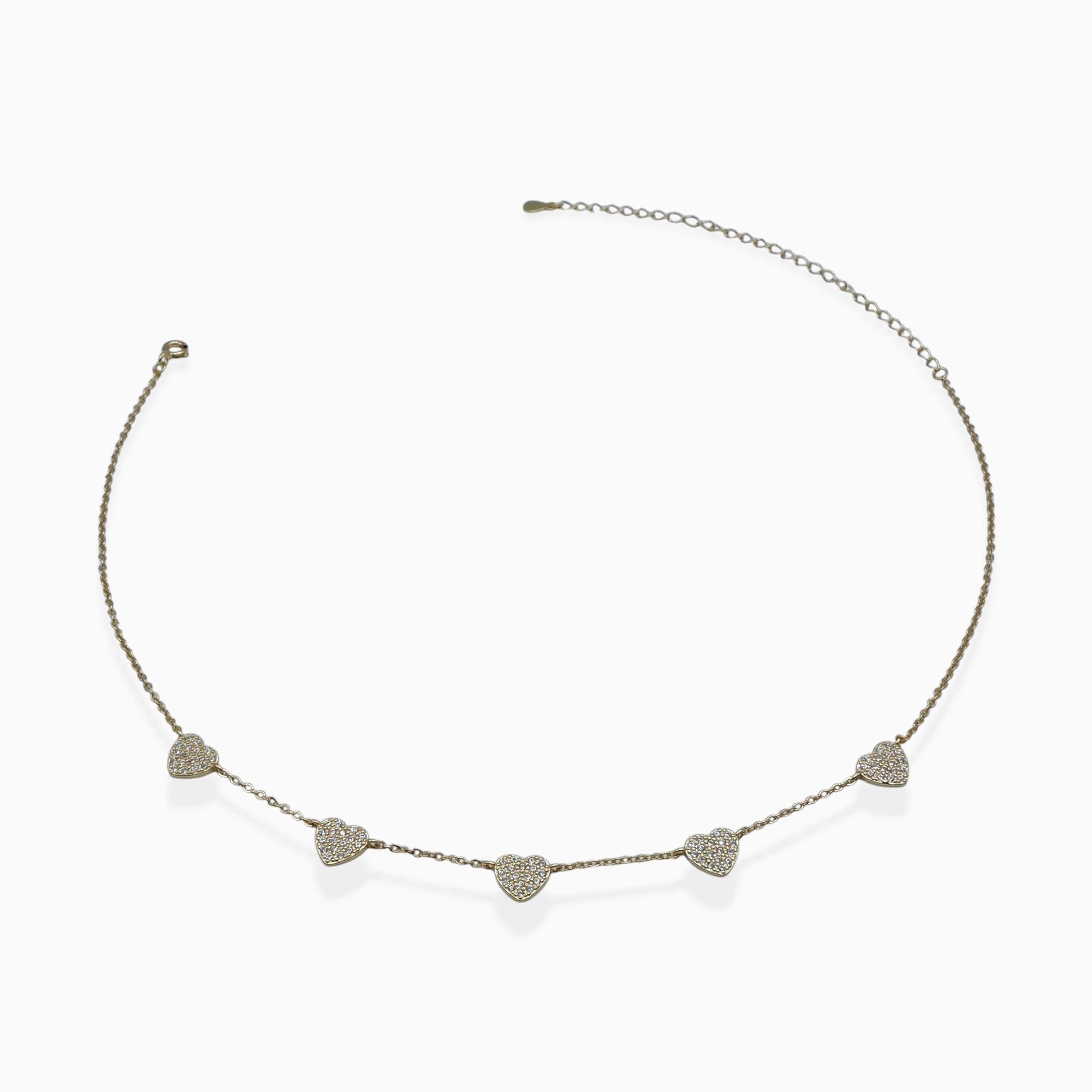 Full heart necklace (argento giallo)