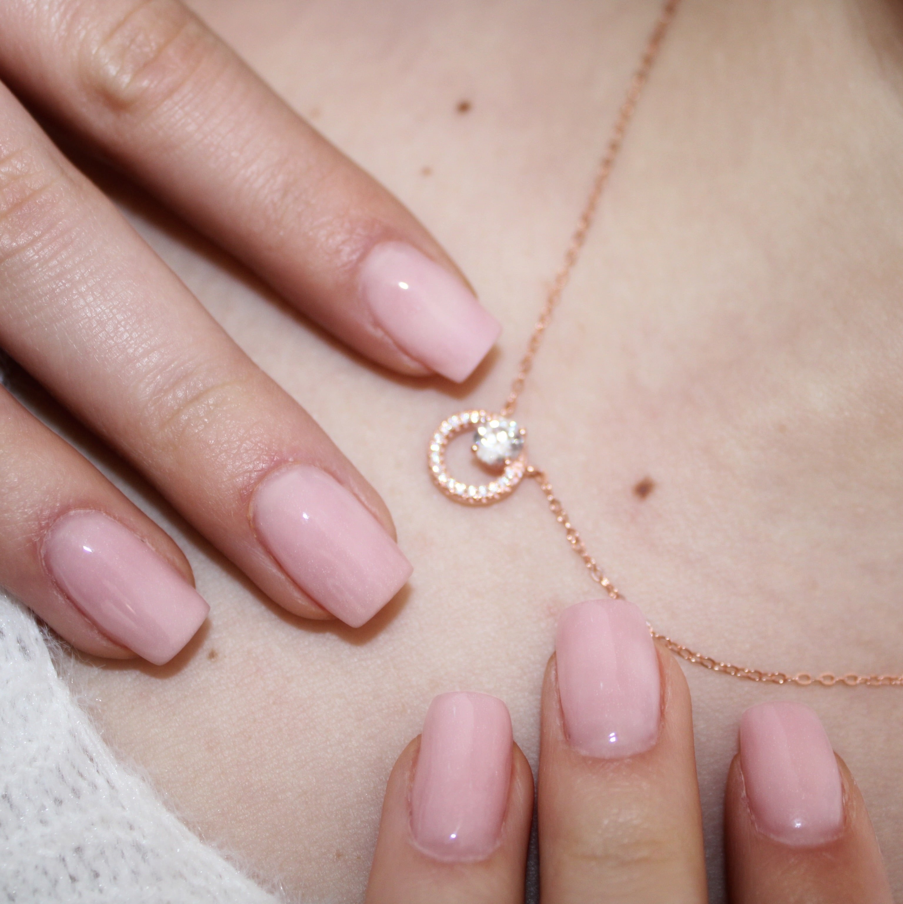 Circle necklace (argento rosè)