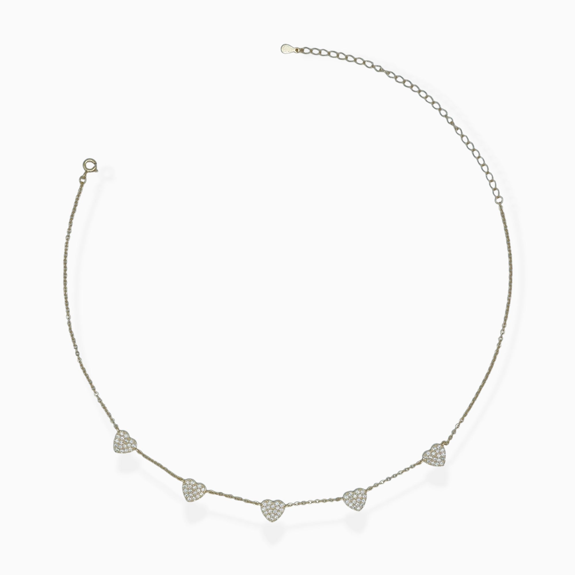 Full heart necklace (argento giallo)