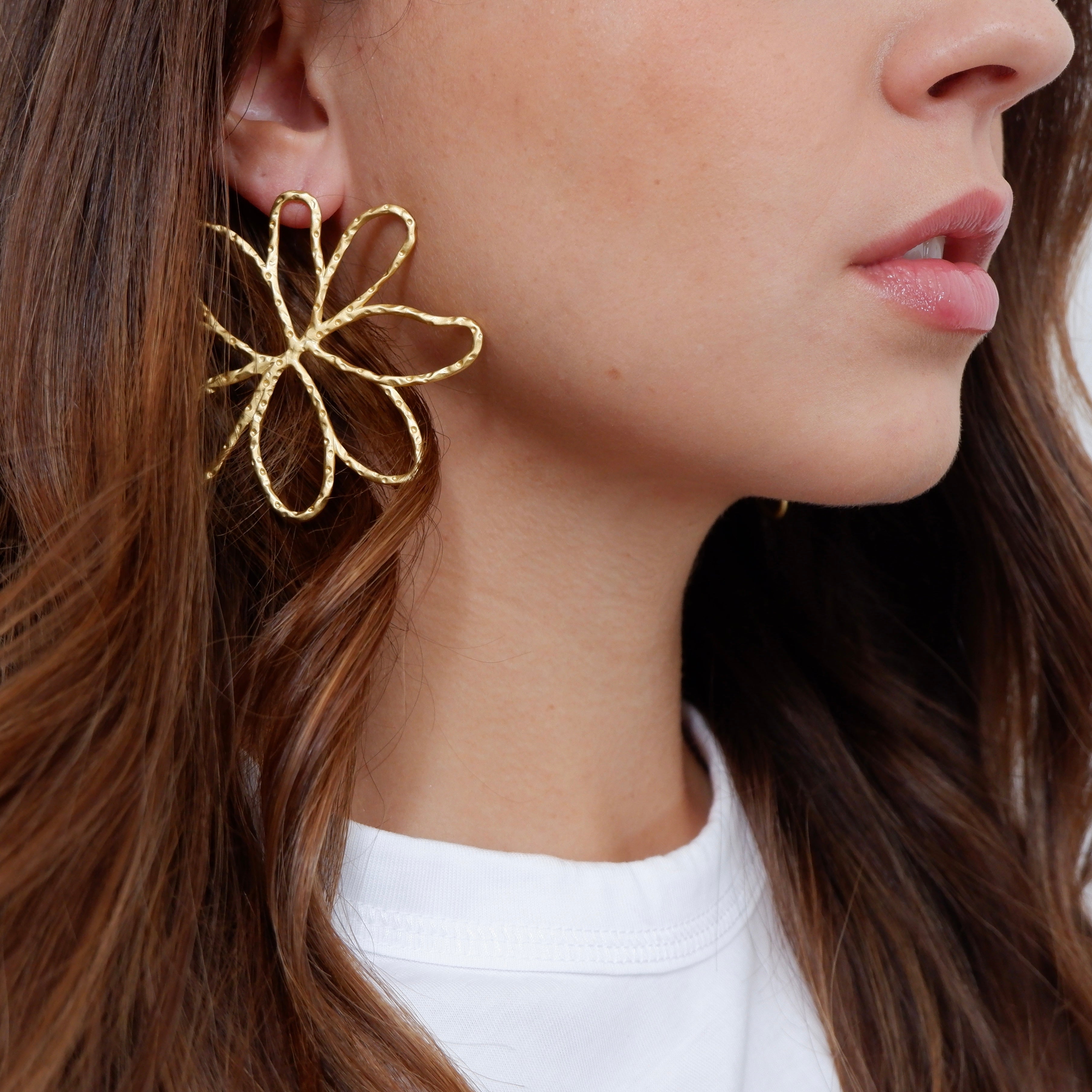 Flower earrings (argento giallo)