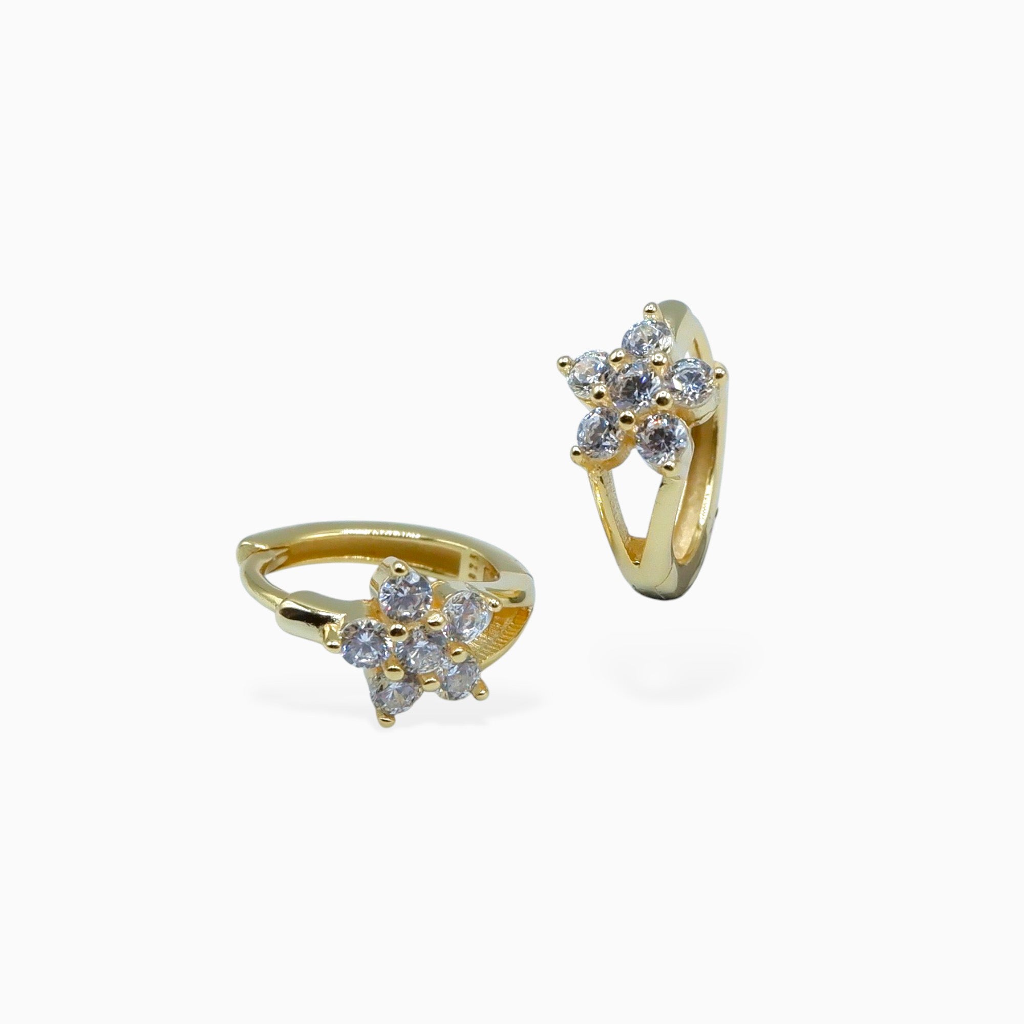 Hoop fiore (argento giallo)