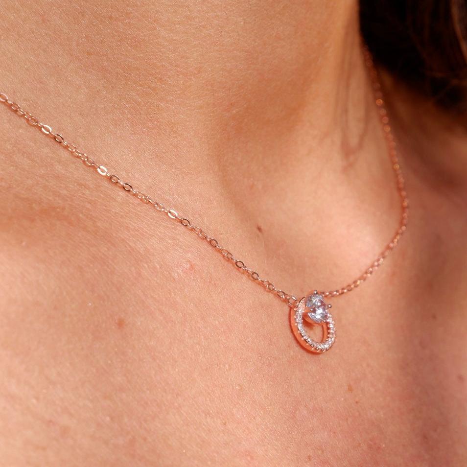 Circle necklace (argento rosè)