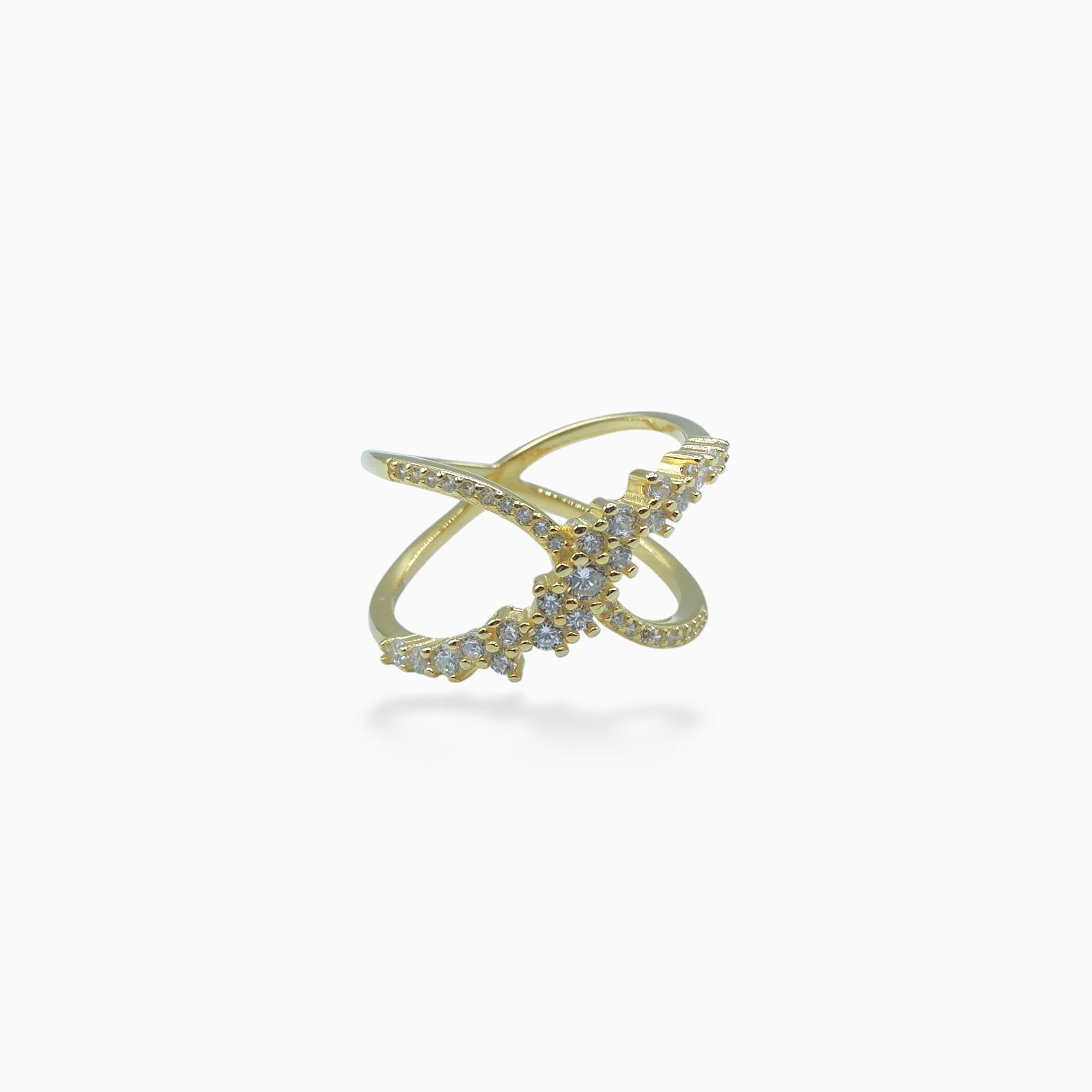Anello incrocio (argento giallo)