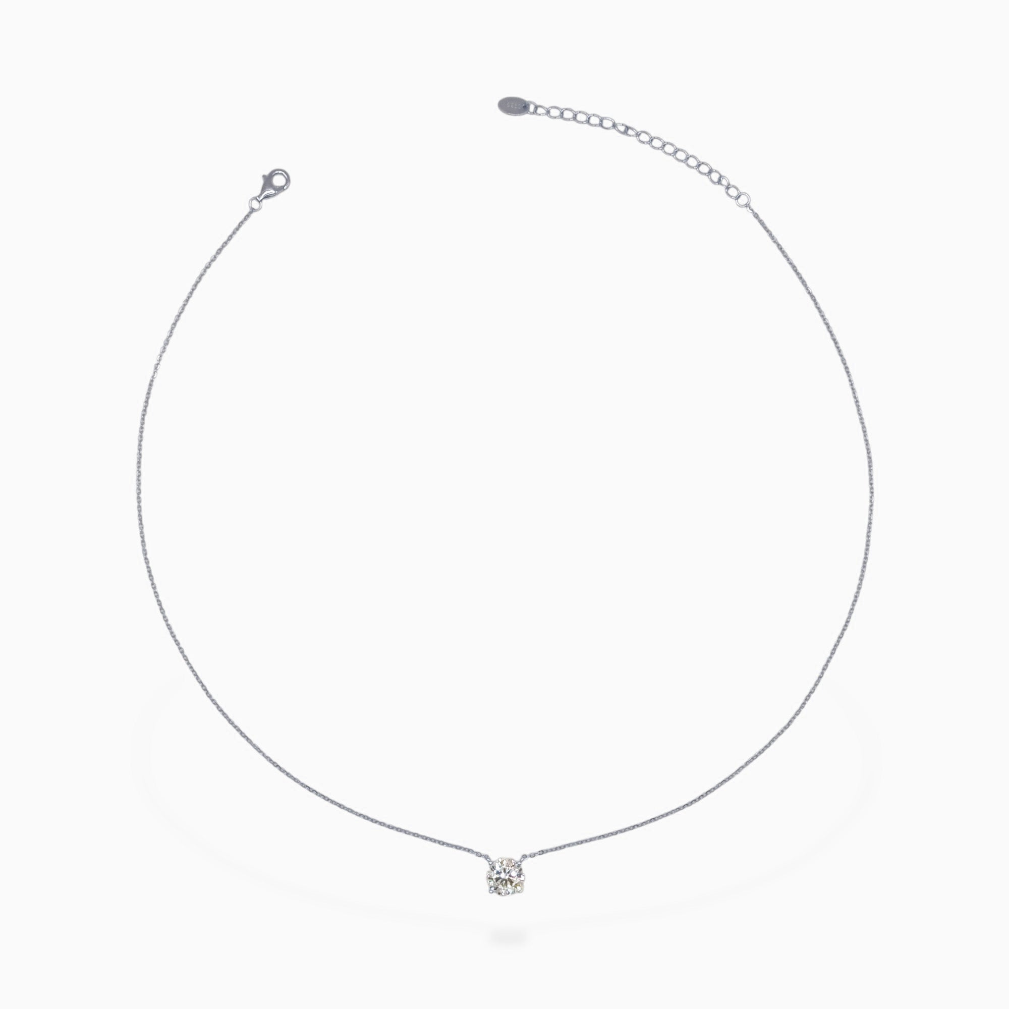 Collana punto luce 2 ct (argento bianco)