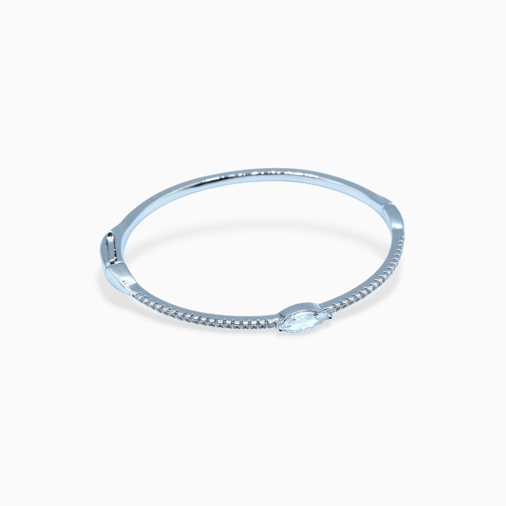 Bracciale rigido ovale (argento bianco)