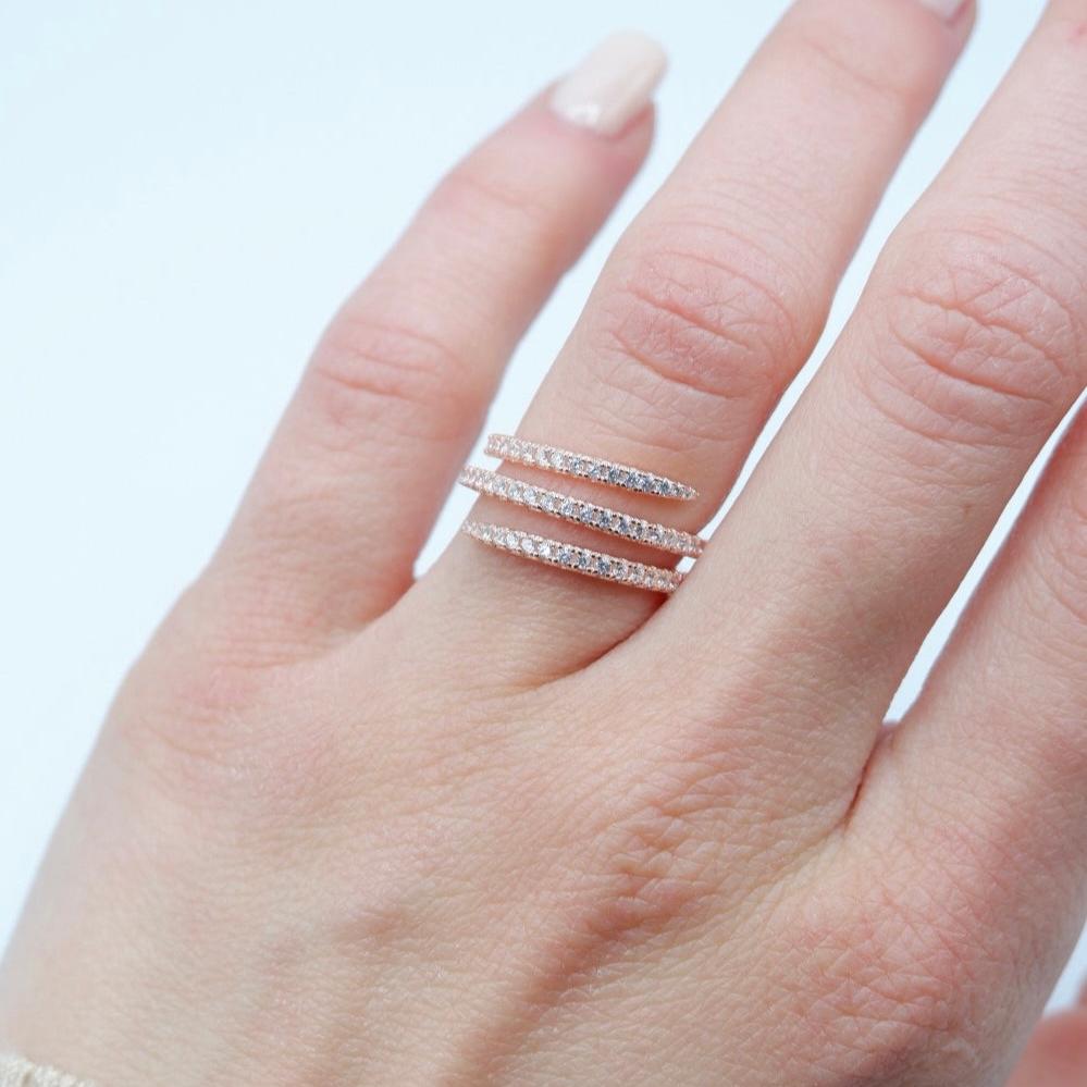 Snake ring (argento rosè)