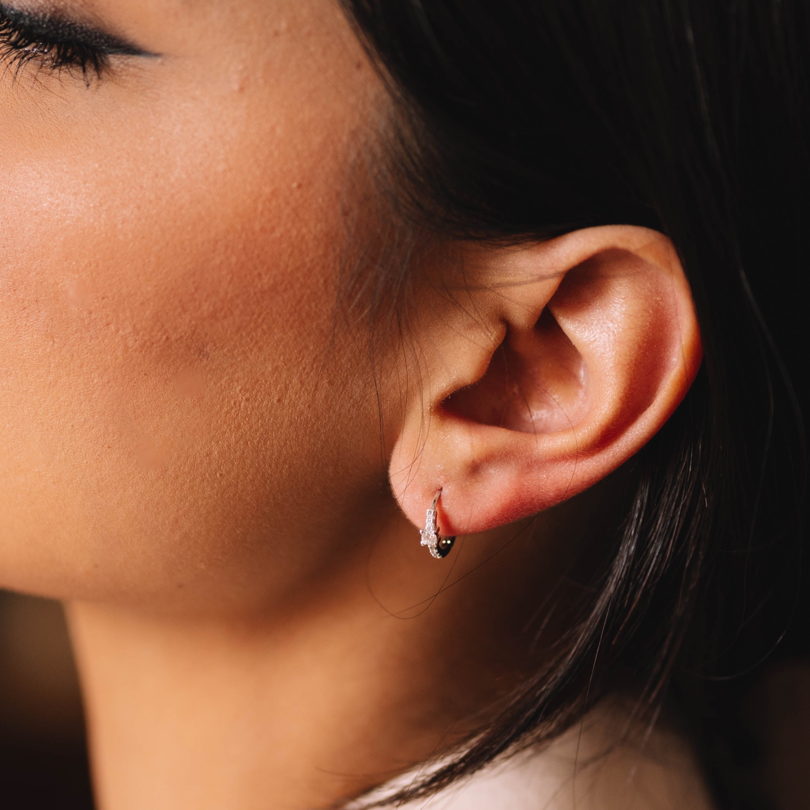 Hoop zircone (argento bianco)