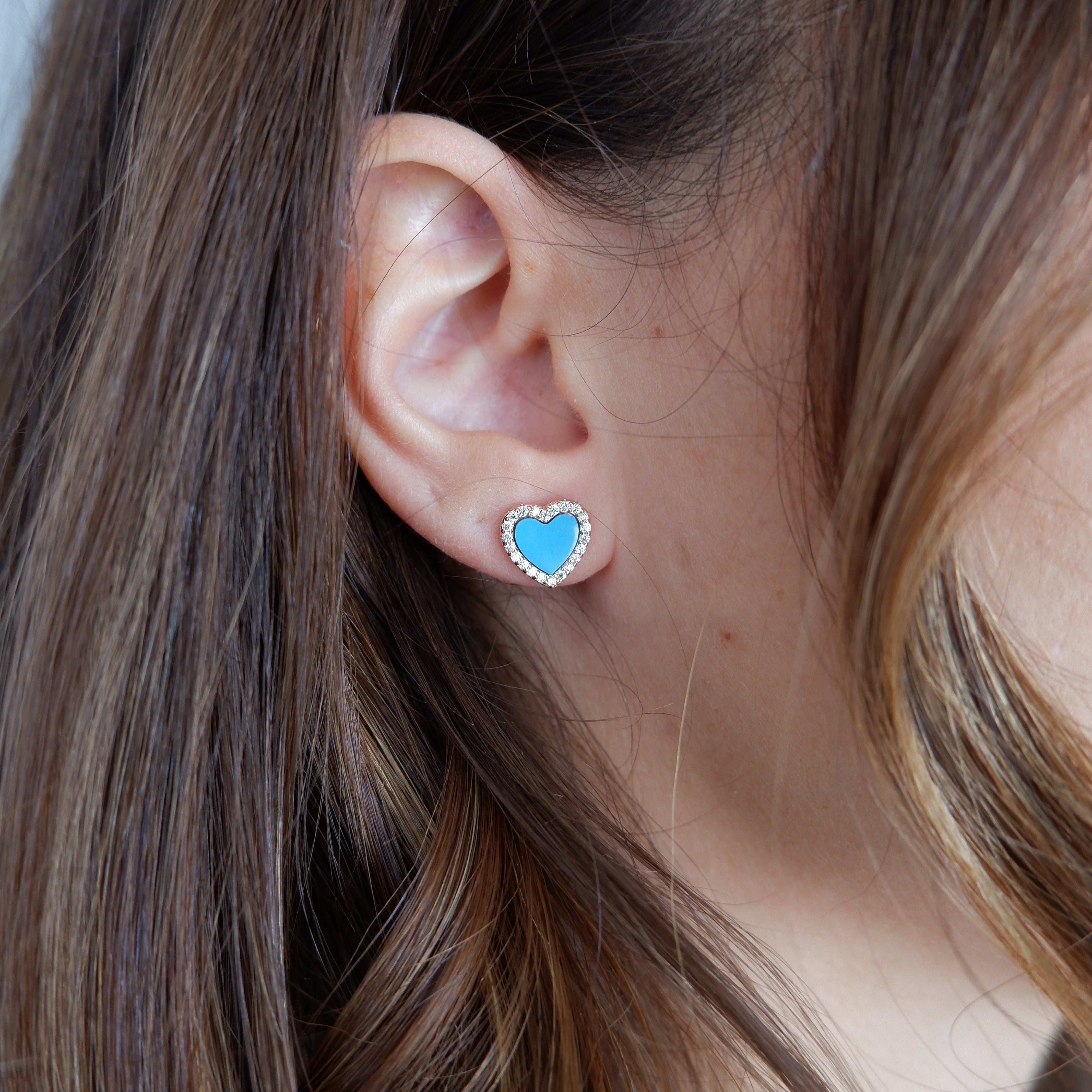 Heart earrings blue