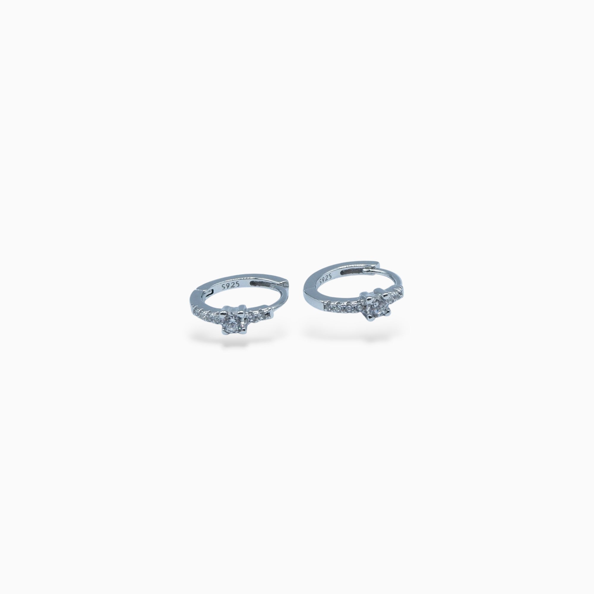Hoop zircone (argento bianco)