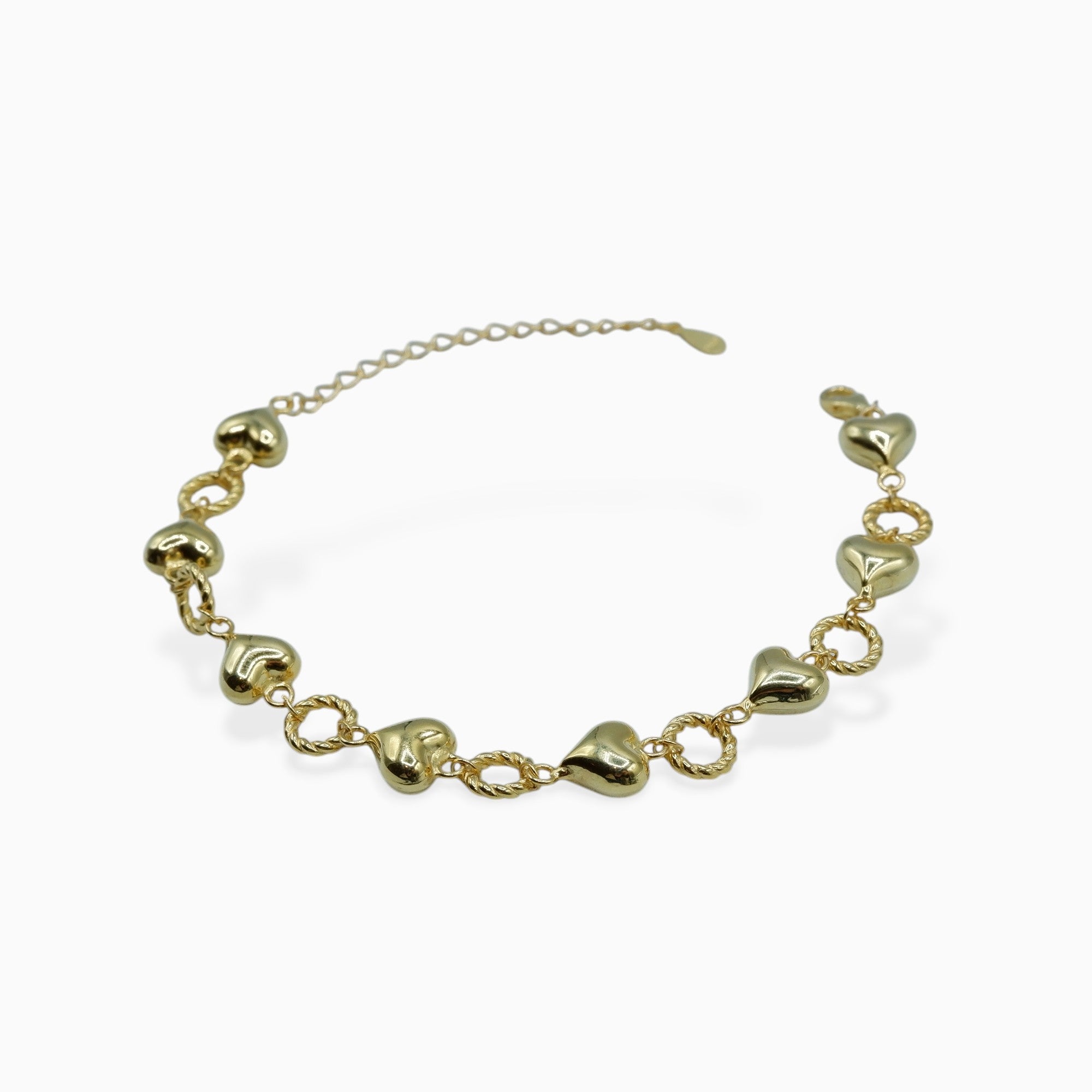 Heart bracelet bold (argento giallo)