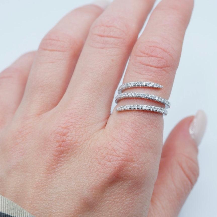 Snake ring (argento bianco)