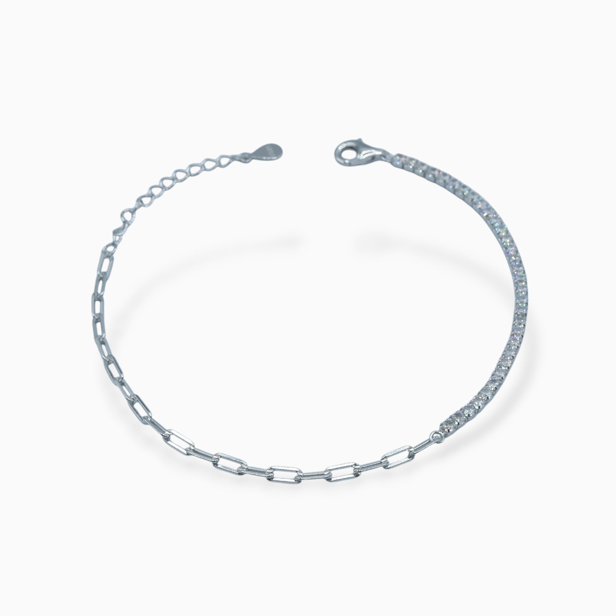 Chain tennis (argento bianco)