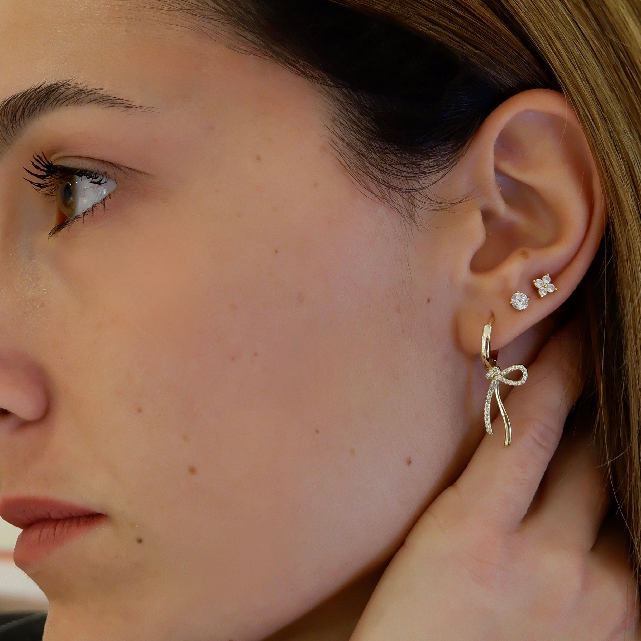 Hoop fiocco (argento giallo)