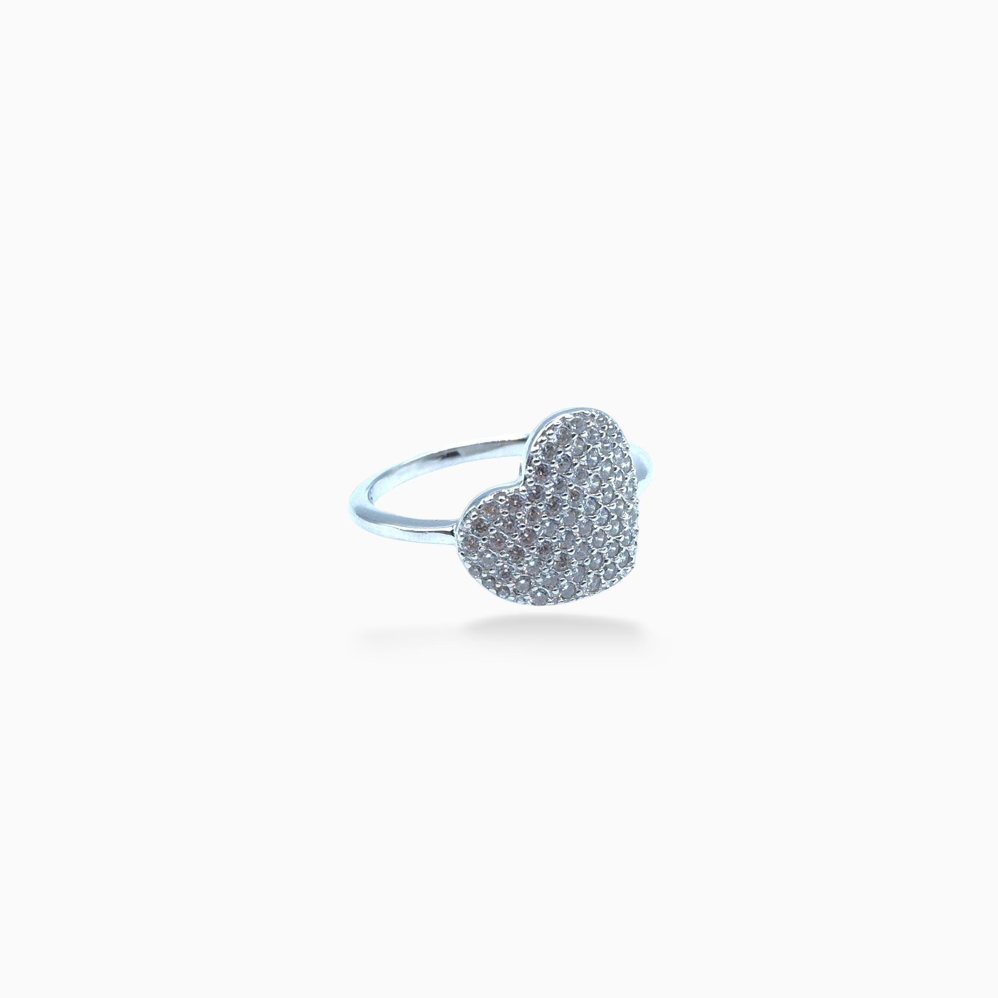 Heart ring (argento bianco)