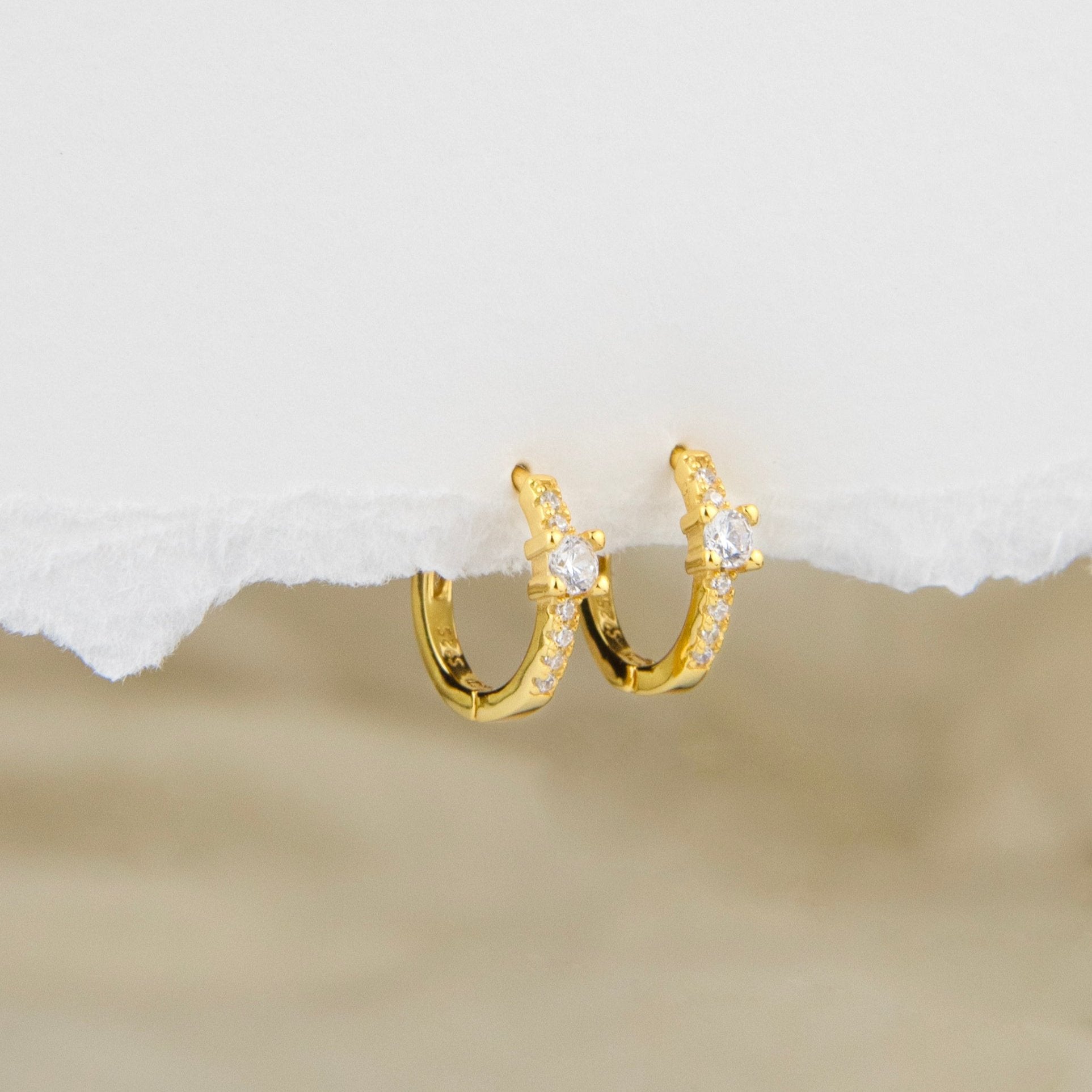 Hoop zircone (argento giallo)
