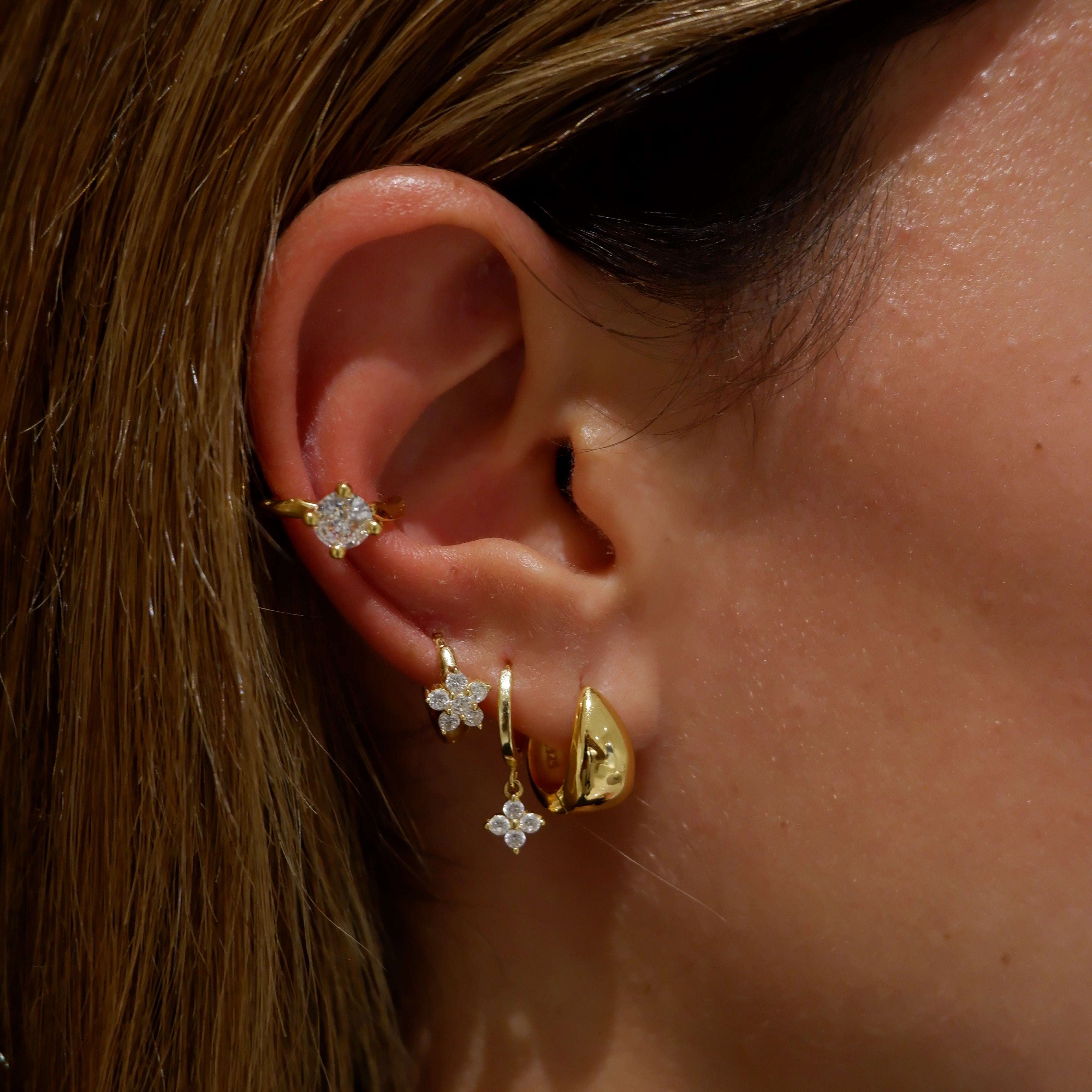 Earcuff punto luce (argento giallo)