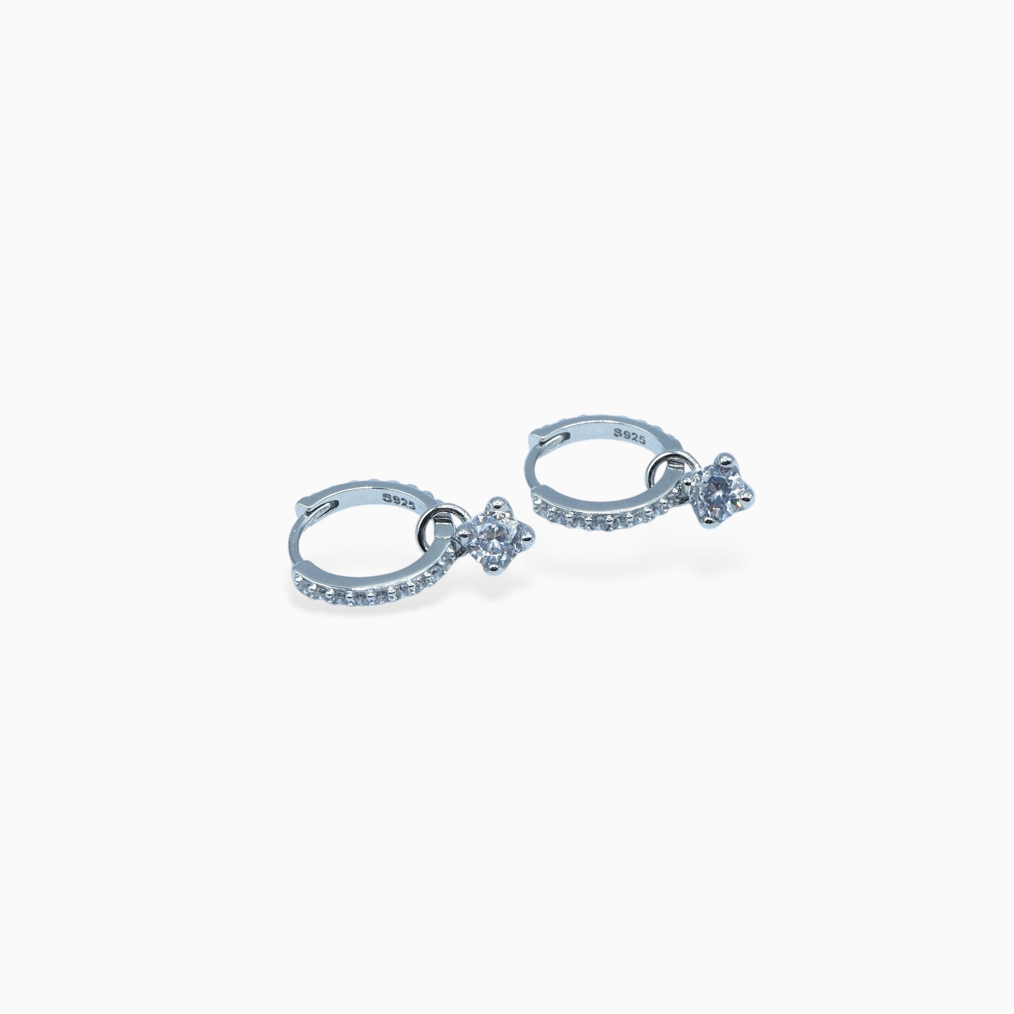 Hoop pendente (argento bianco)