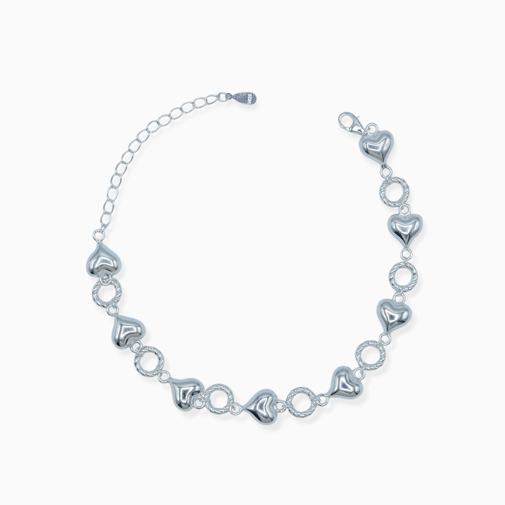 Heart bracelet bold (argento bianco)