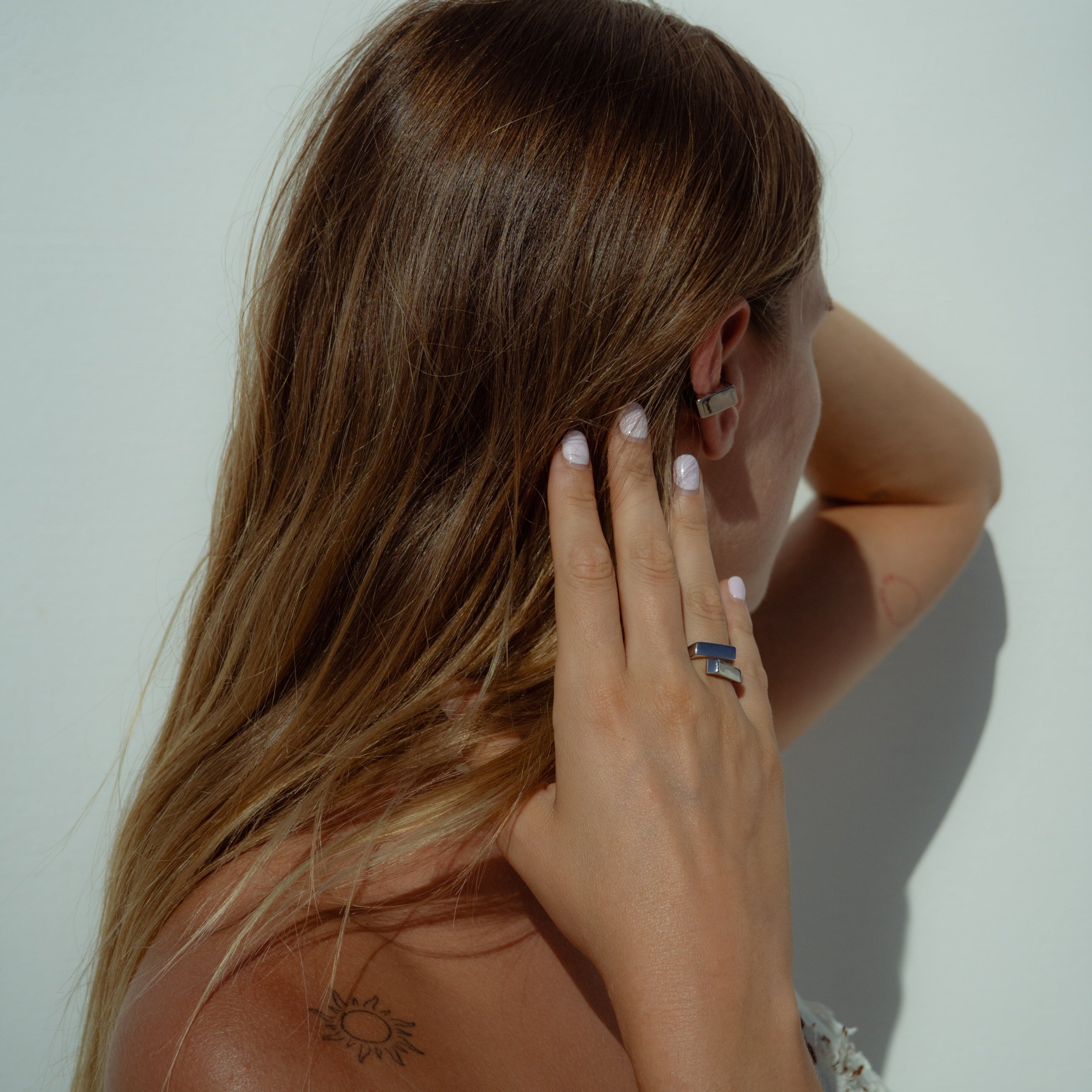 Cube ring (argento bianco)