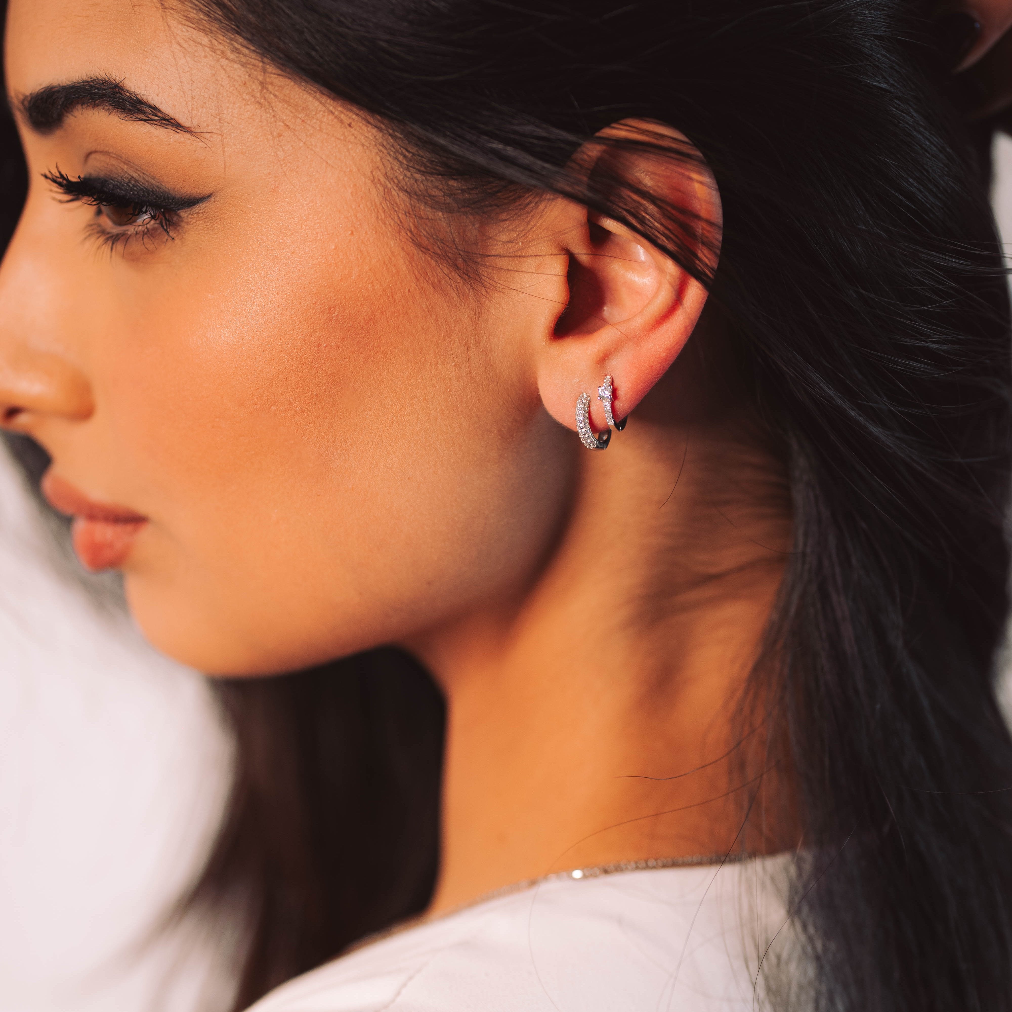 Hoop zircone (argento bianco)